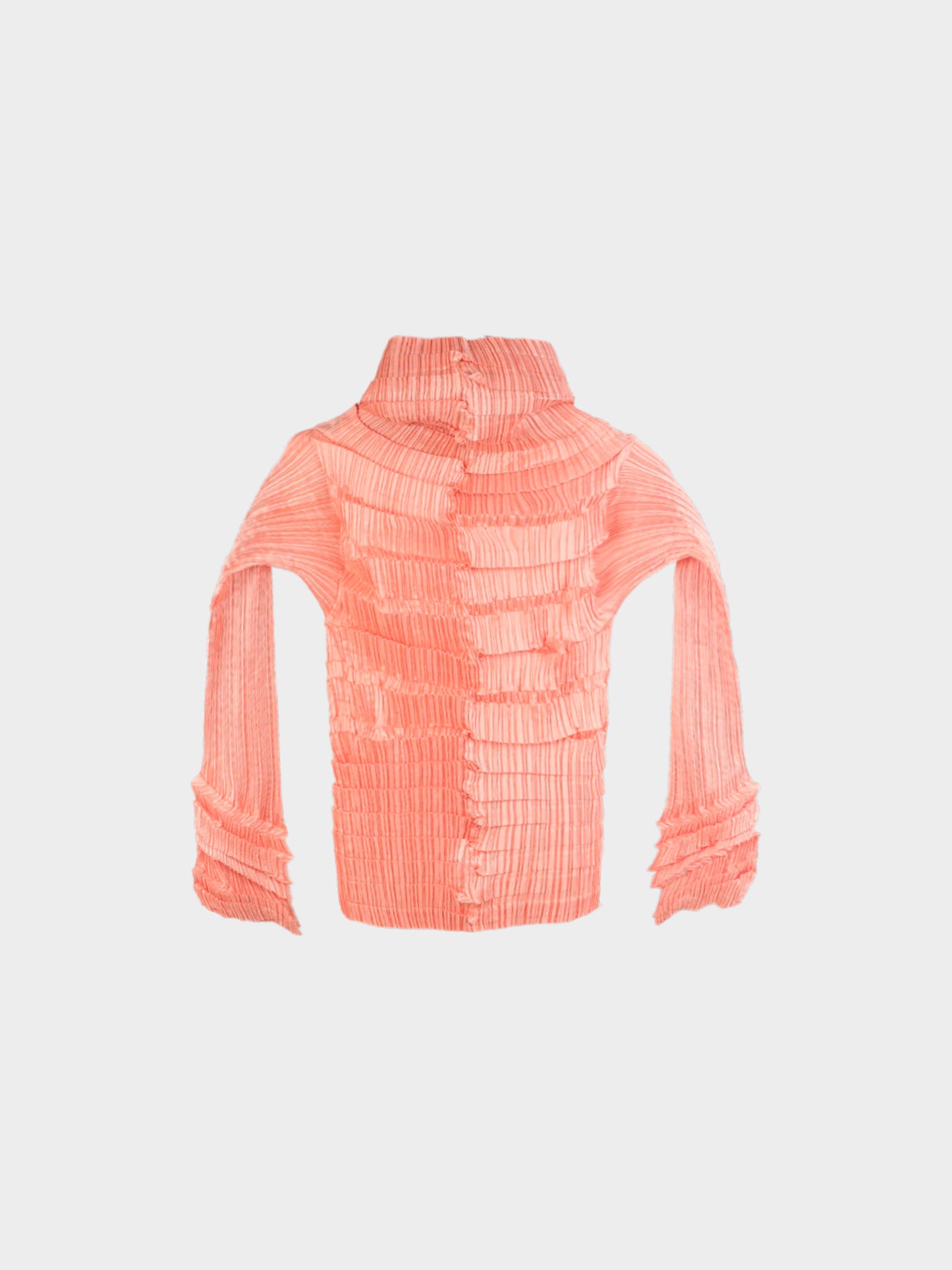 Issey Miyake 1990s Archival Pink Diagonal Pleats Blouse