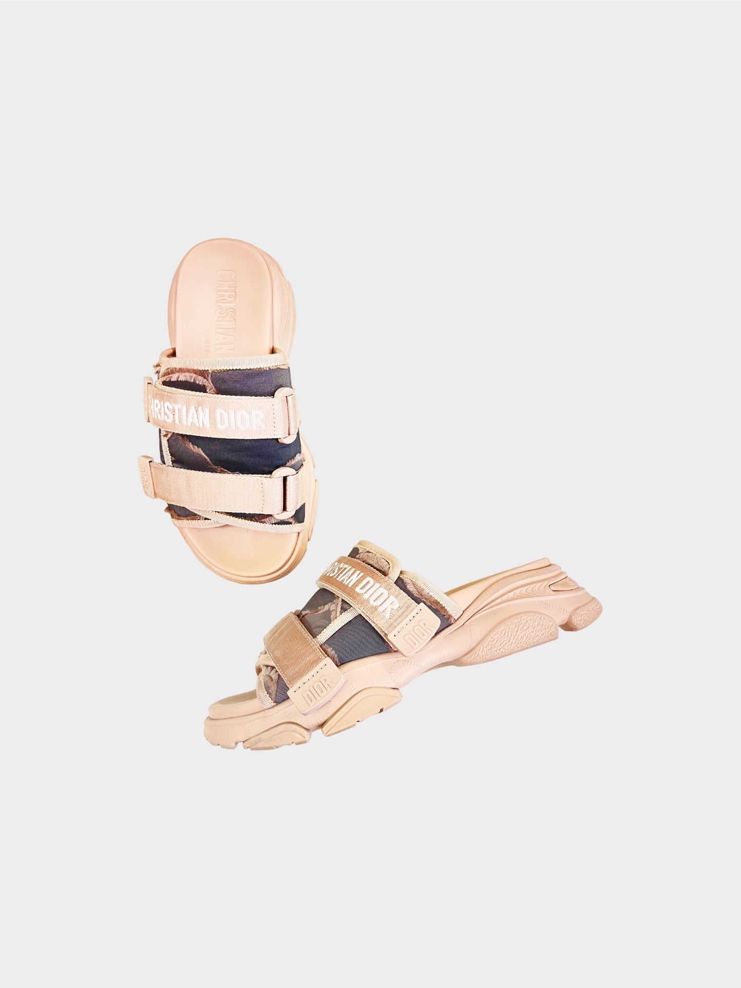 Christian Dior SS 2021 Beige D-Wander Slide Sandals