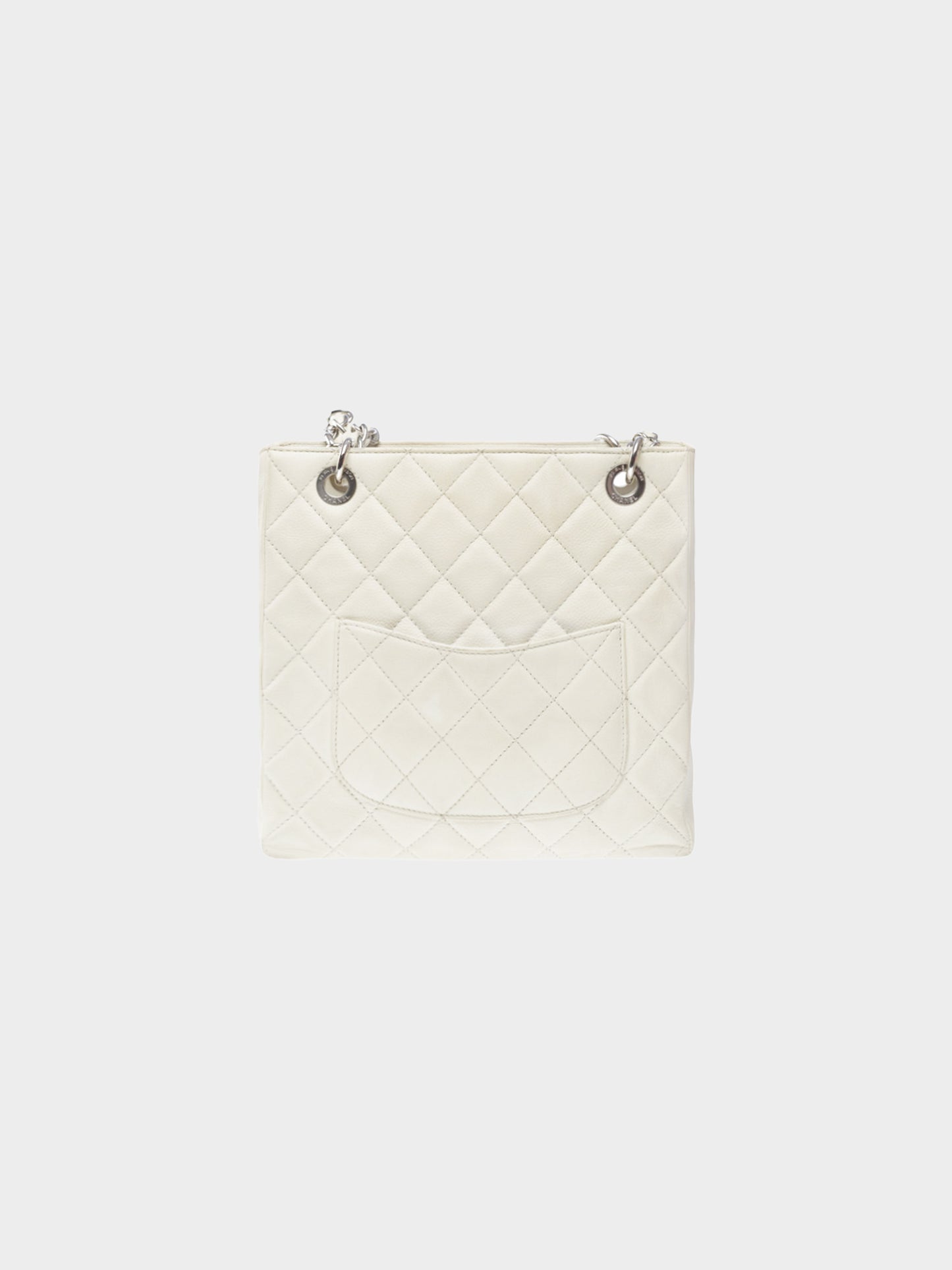 Chanel 2011 Off White Quilted Caviar Petit Timeless Shopping Tote