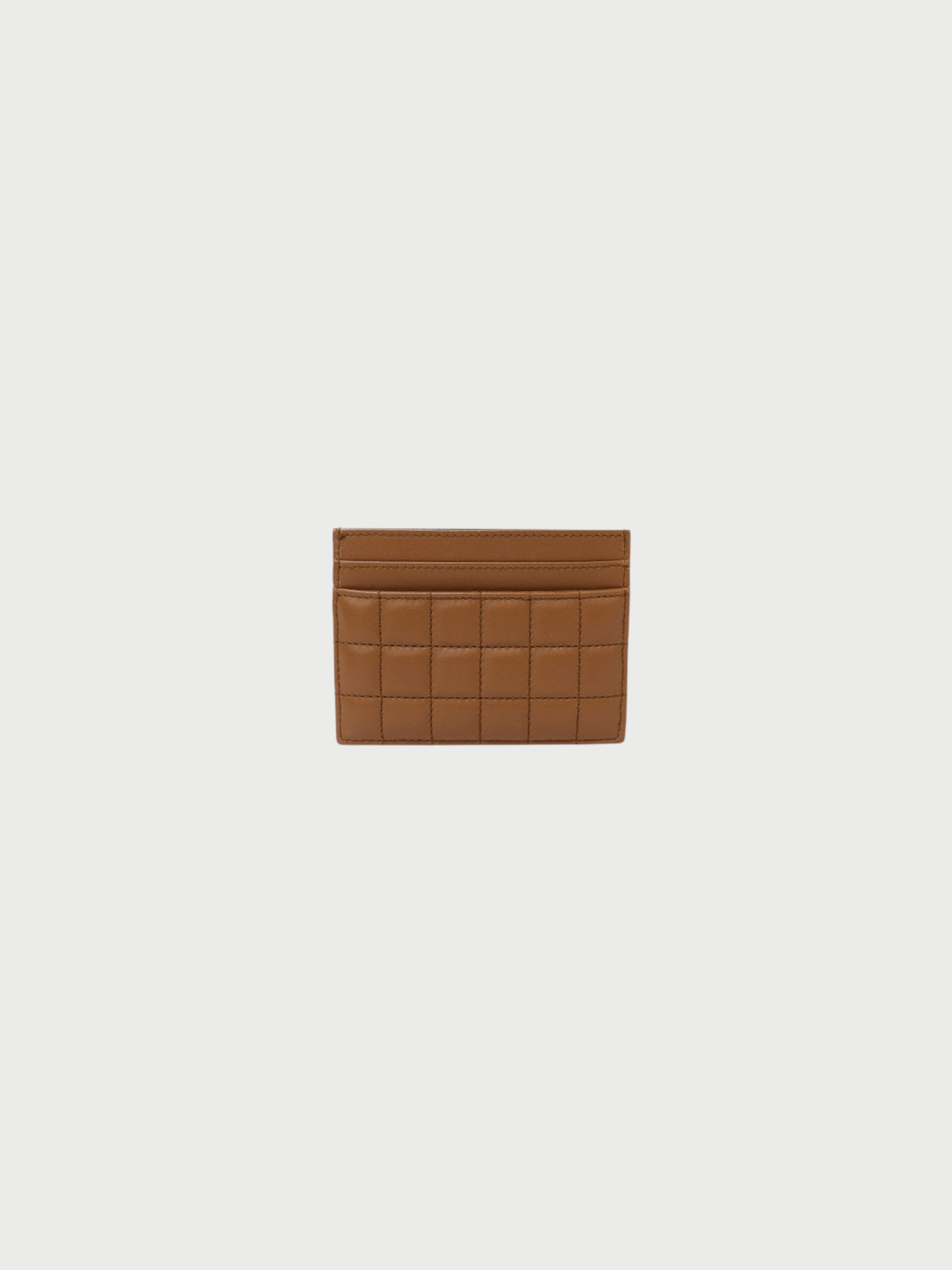 Yves Saint Laurent 2000s Brown Leather Logo Card Case