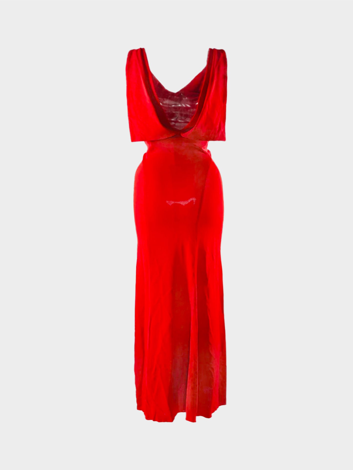 Azzedine Alaïa 2019 Red Cowl Drape Evening Dress