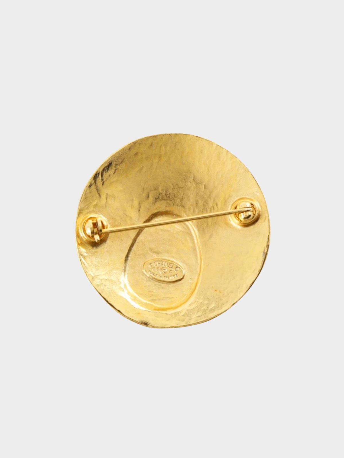 Chanel Spring 1998 Gold Turquoise CC Logo Brooch