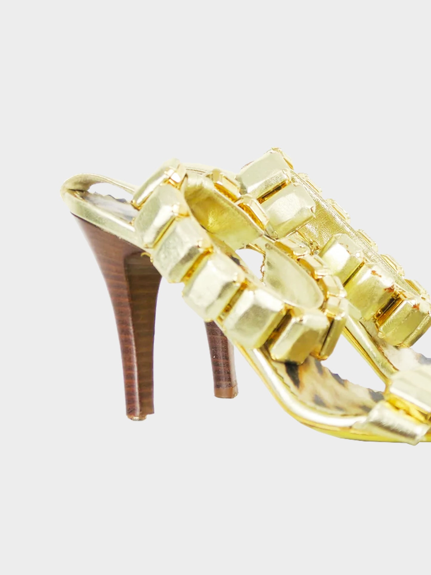 Roberto Cavalli 2000s Rare Golden Leather Heels