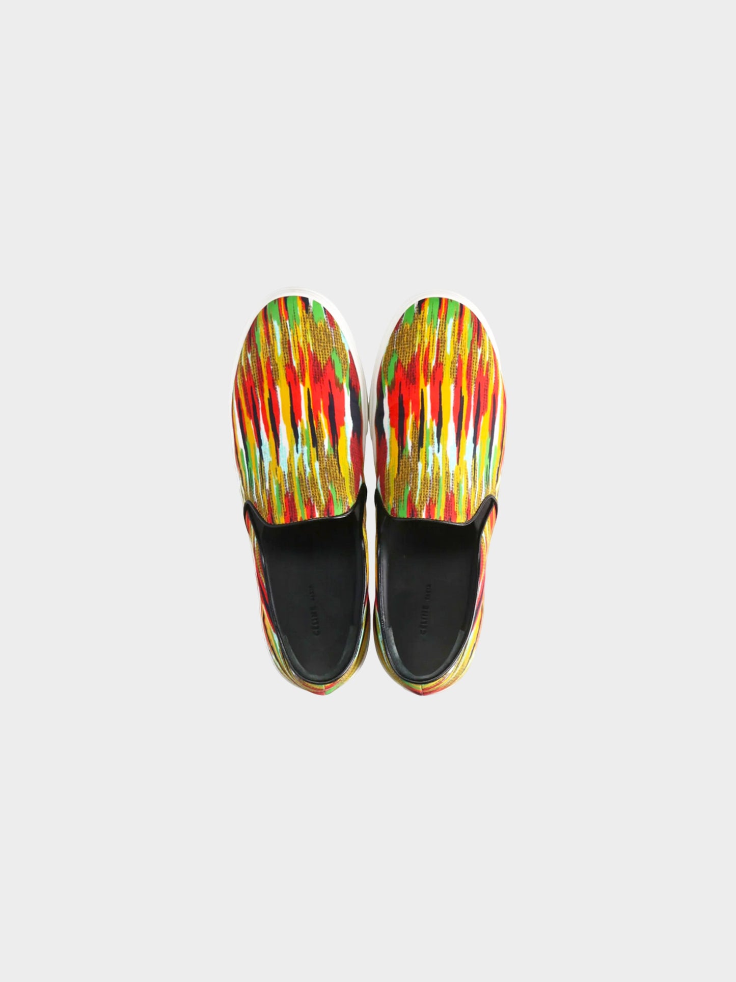 Céline by Phoebe Philo Early 2010s Multicolor Stripe Print Slip-Ons