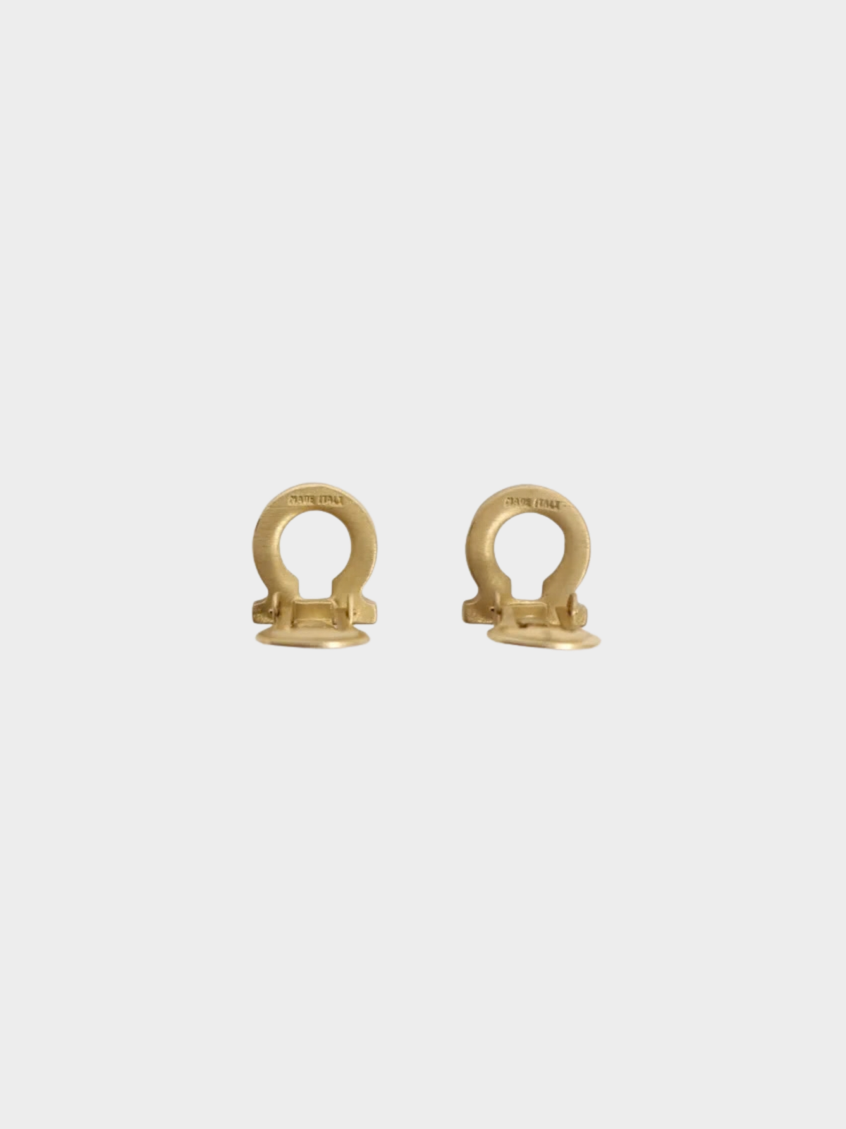 Salvatore Ferragamo 2000s Gold Gancini Earrings