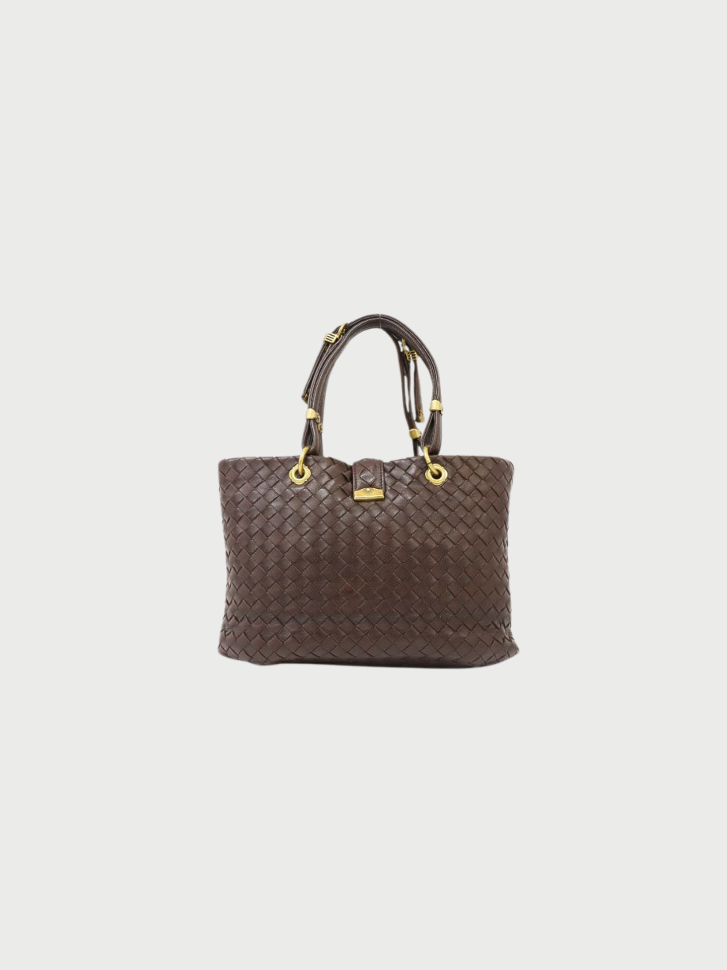 Bottega Veneta 2000s Brown Leather Intrecciato Handbag