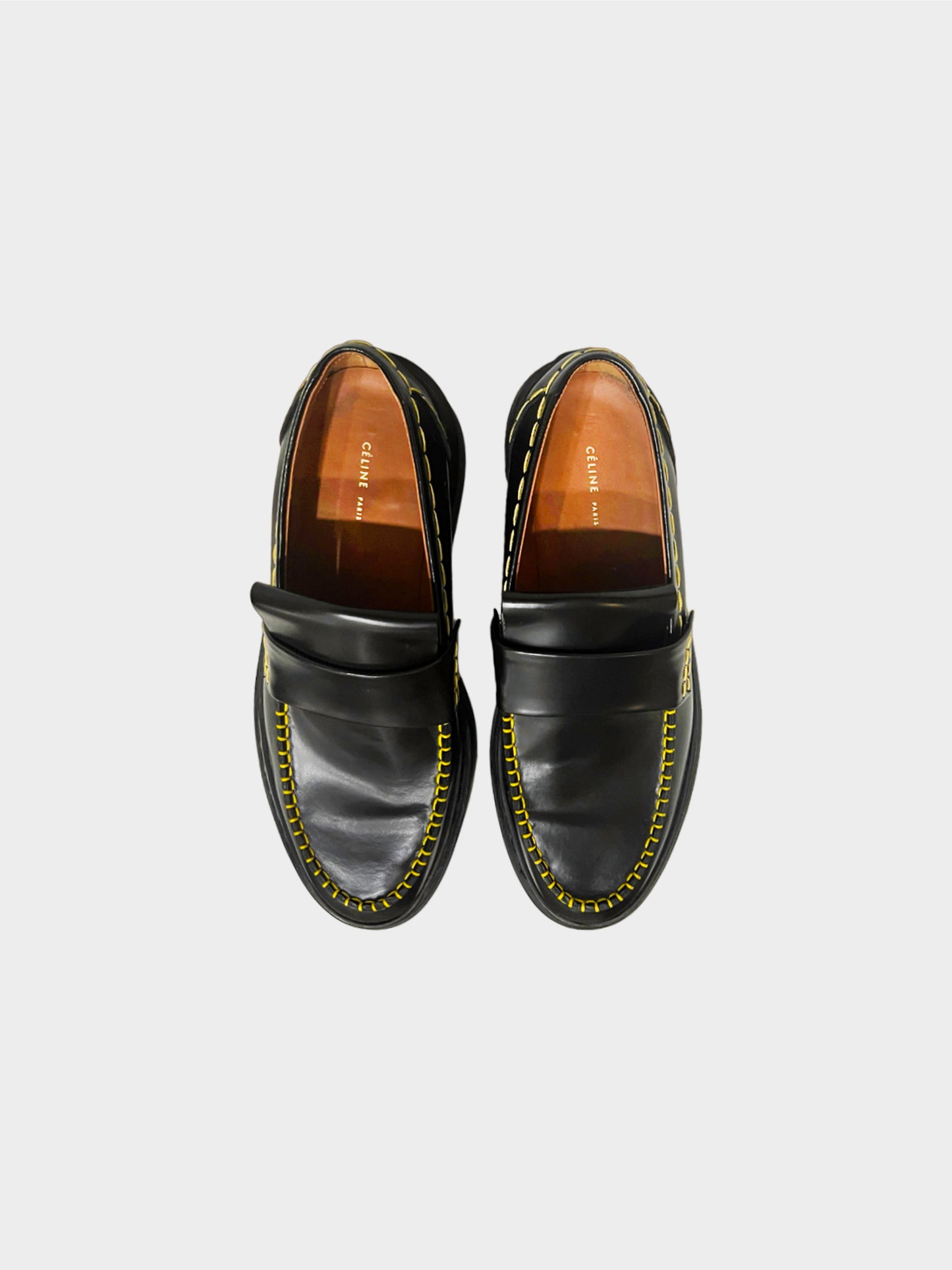 Céline 2014 Contrast Stitching Platform Loafers