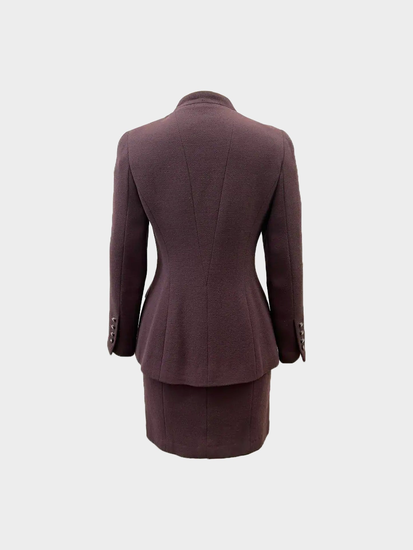 Chanel FW 1996 Chocolate Brown Jacket and Skirt Set