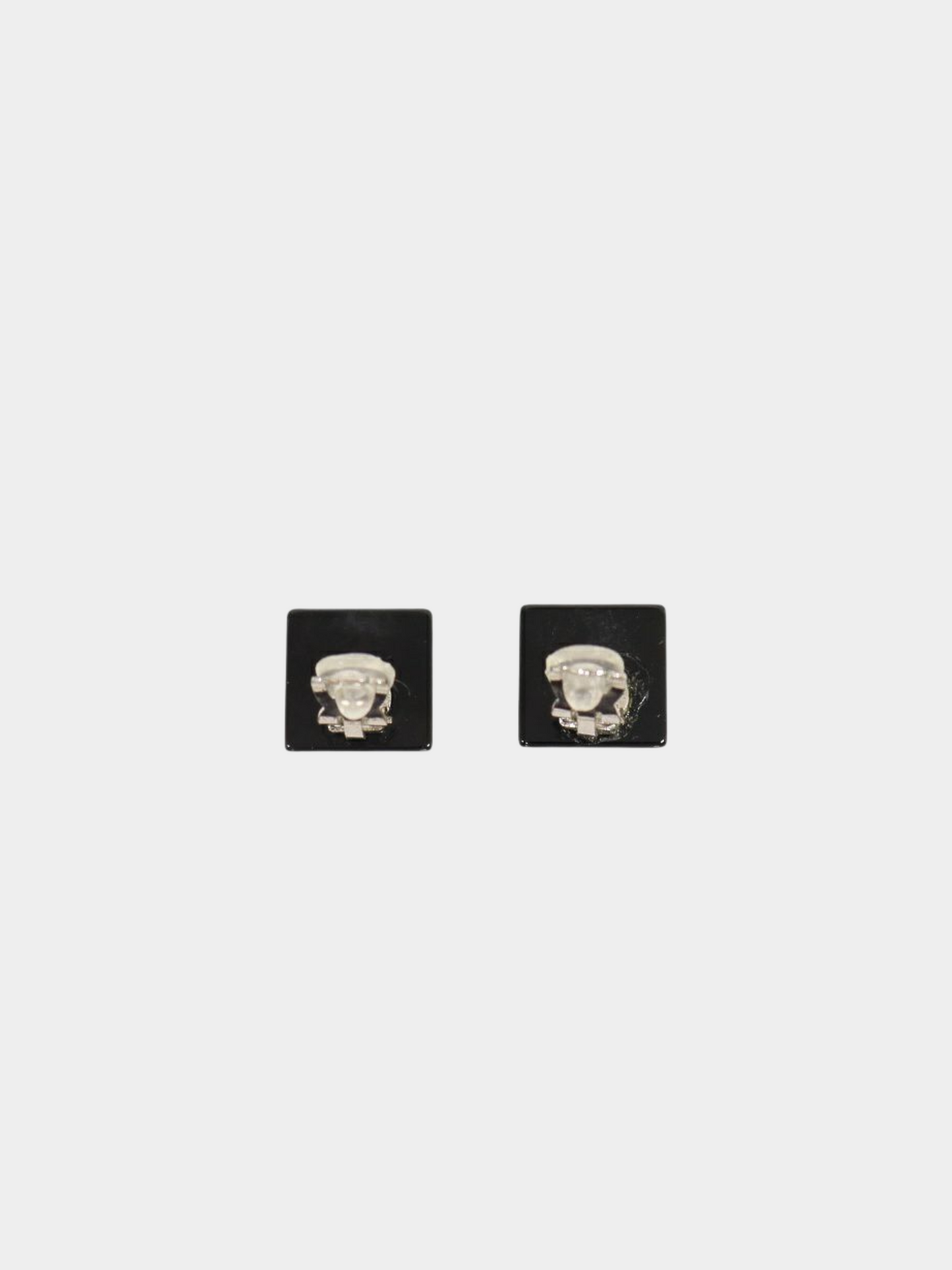 Chanel 2005 Black White COCO Square Earrings