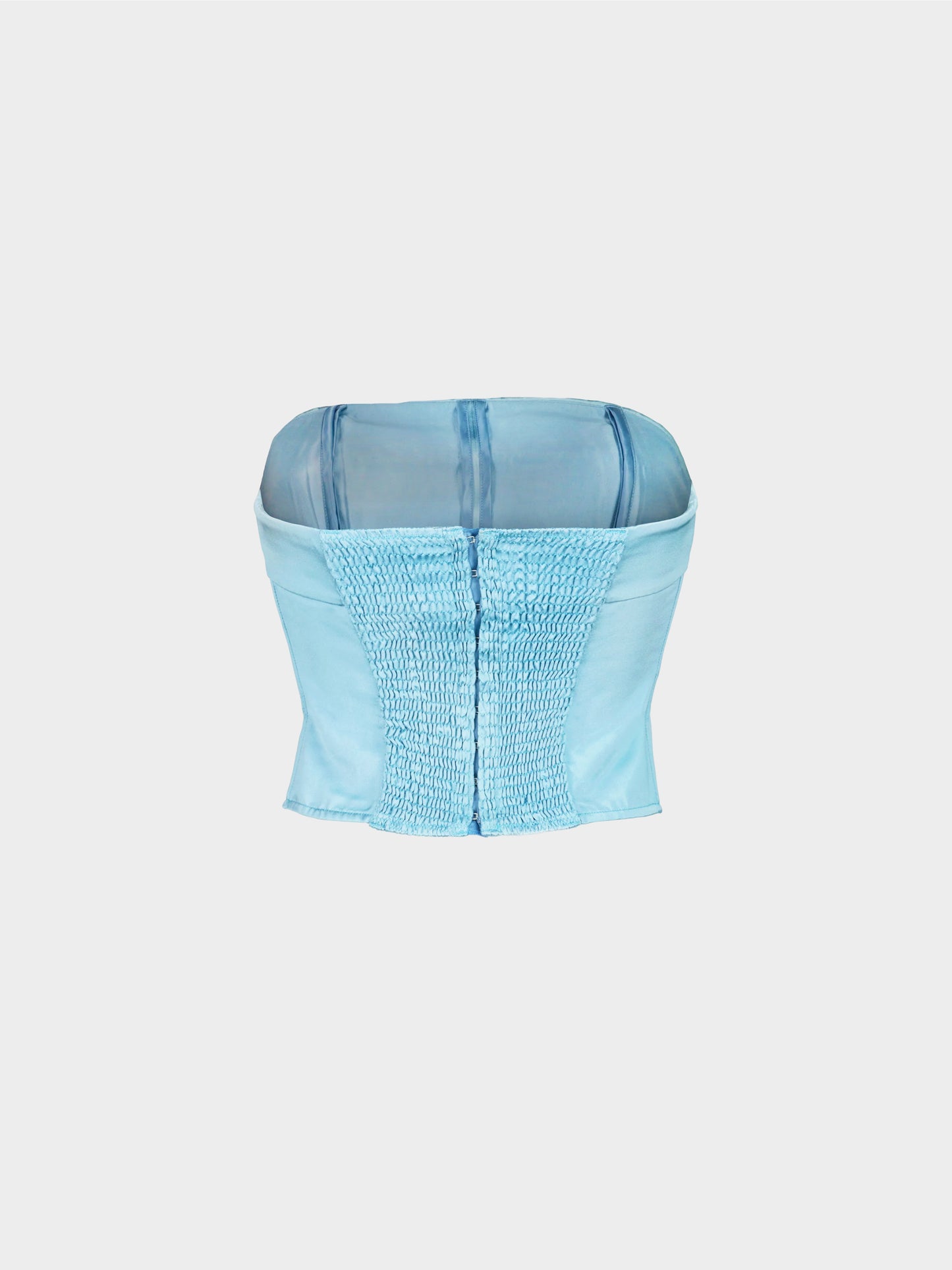 Chanel by Karl Lagerfeld Cruise 2008 Runway Blue Satin Bustier Tube Top