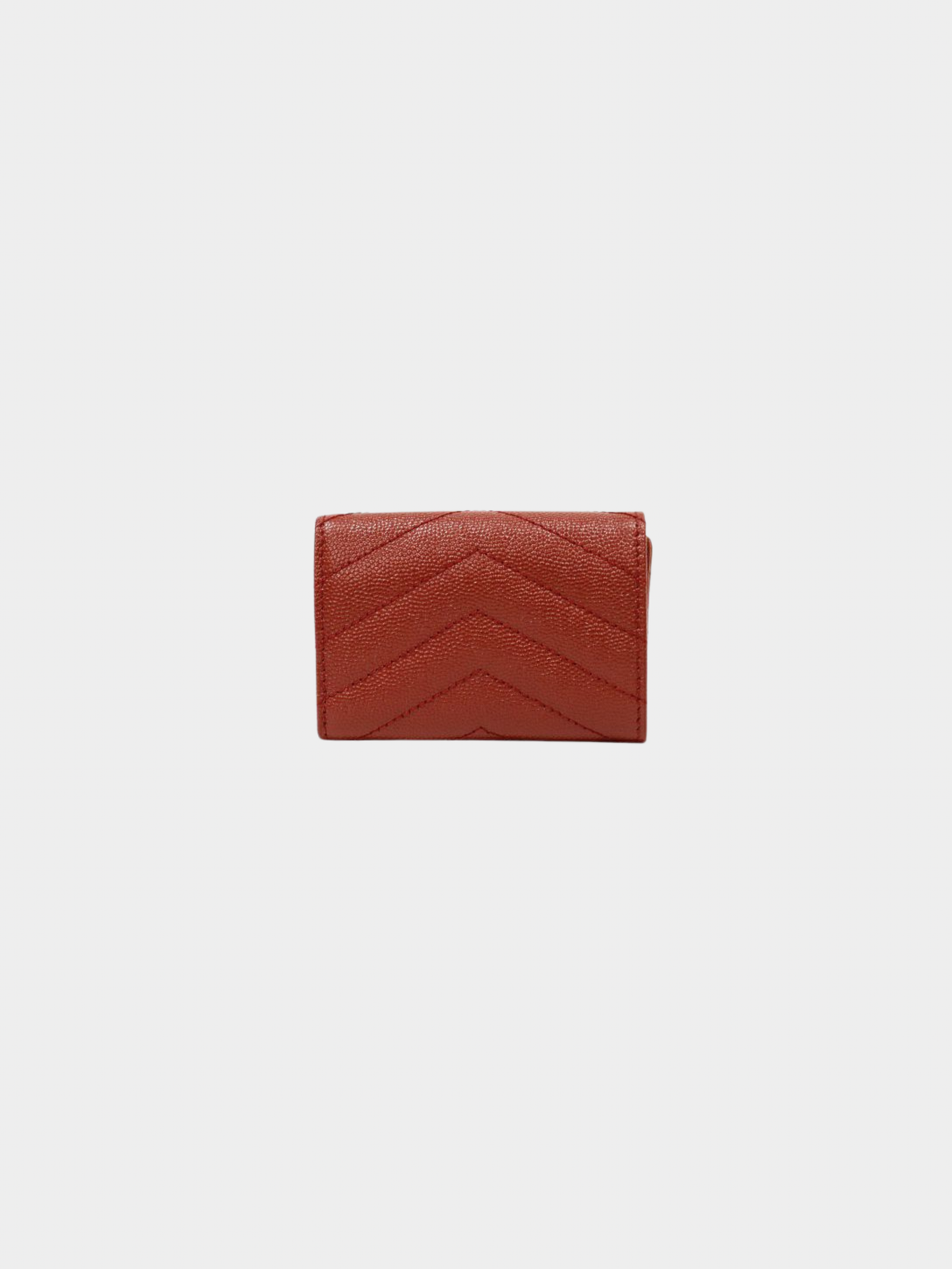 Yves Saint Laurent 2000s Bordeaux Leather Logo Hardware Compact Wallet