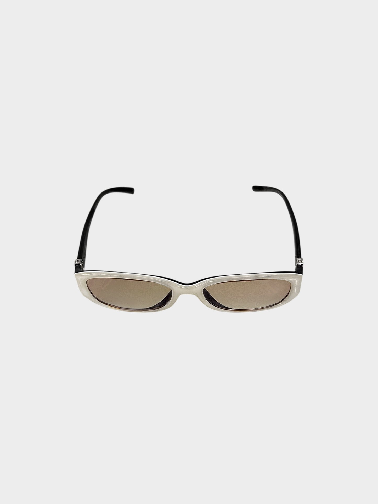 Chanel 2000s Bi-color CC Narrow Oval Glasses