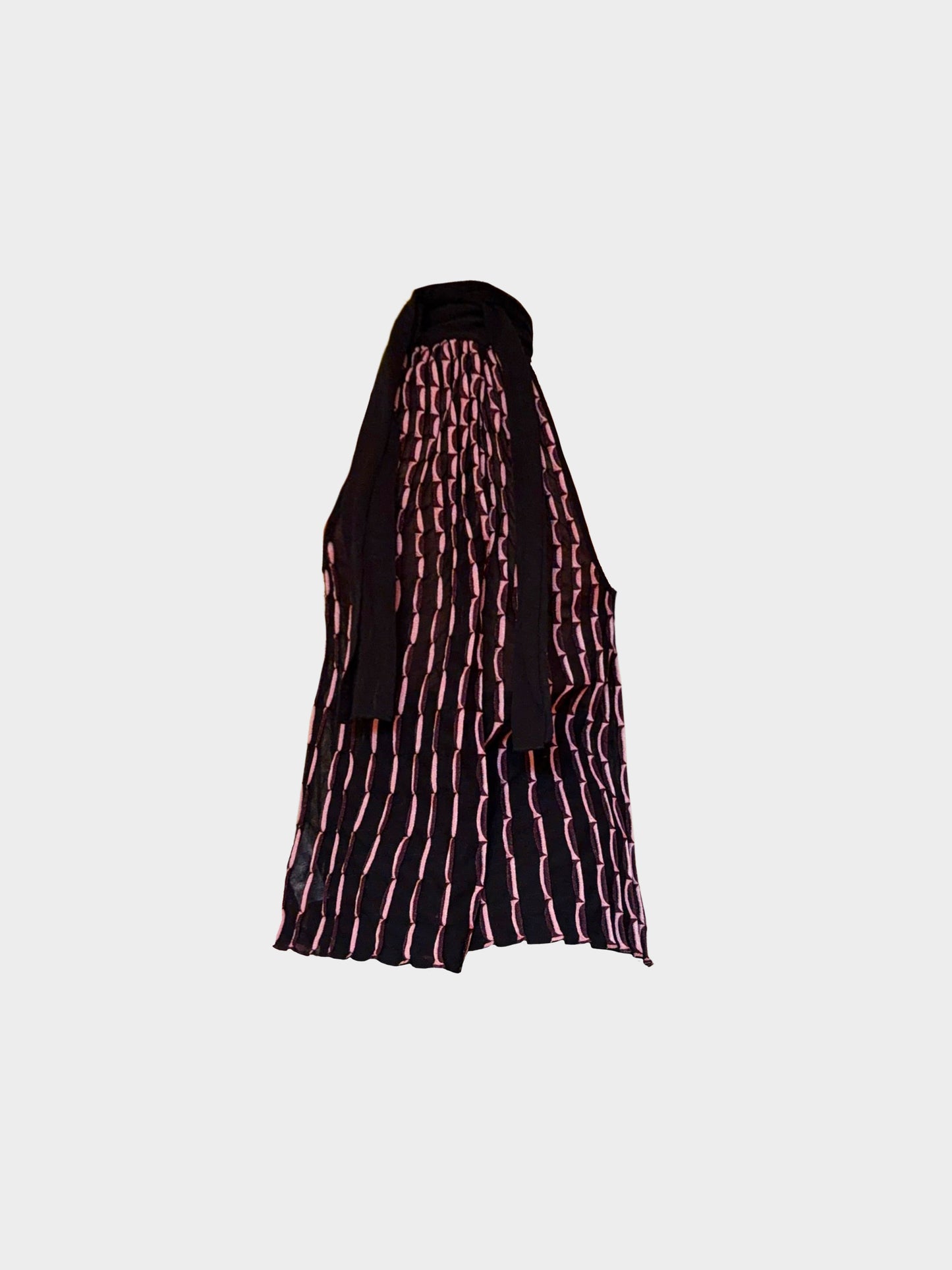 Missoni 2000s Black and Pink Patterned High Neck Top