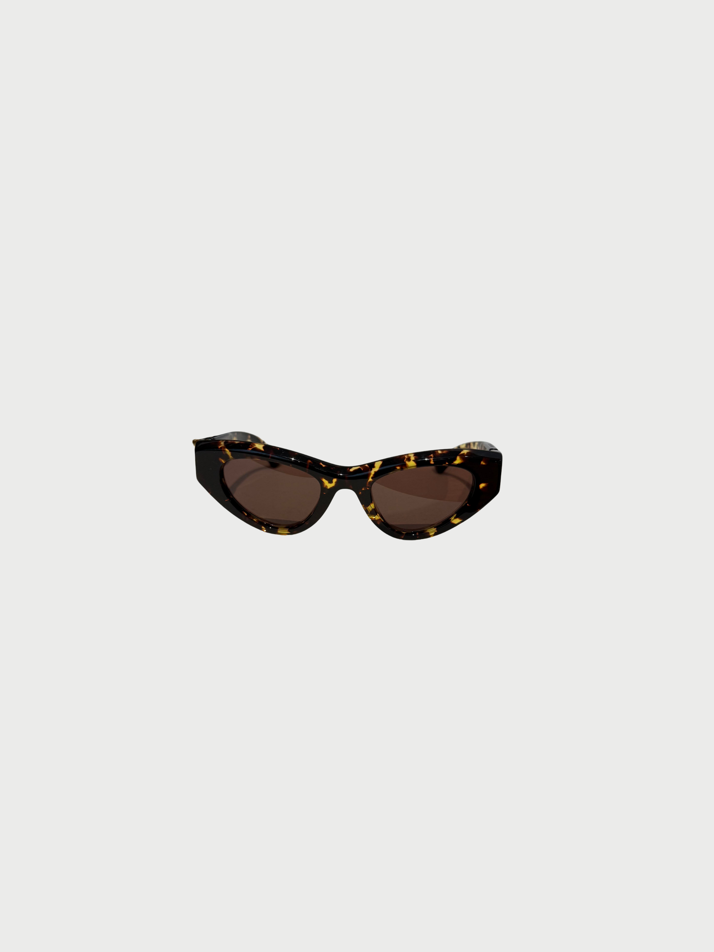Bottega Veneta 2020s Dark Havana Acetate BV1142S Cat-Eye Sunglasses