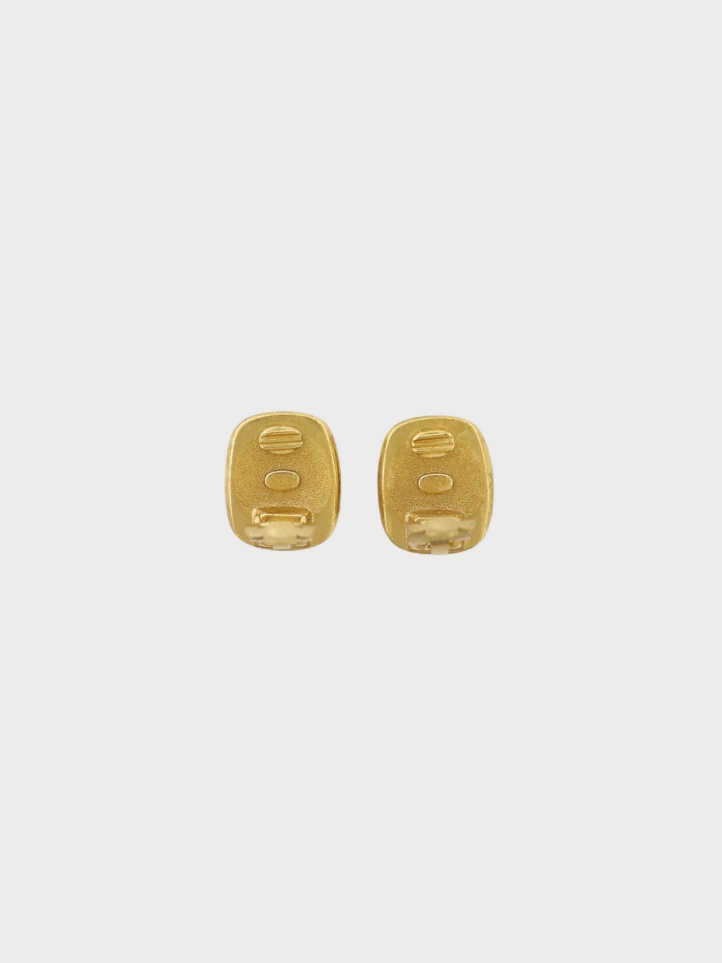 Chanel 2002 Gold Black Plated Metal COCO Earrings
