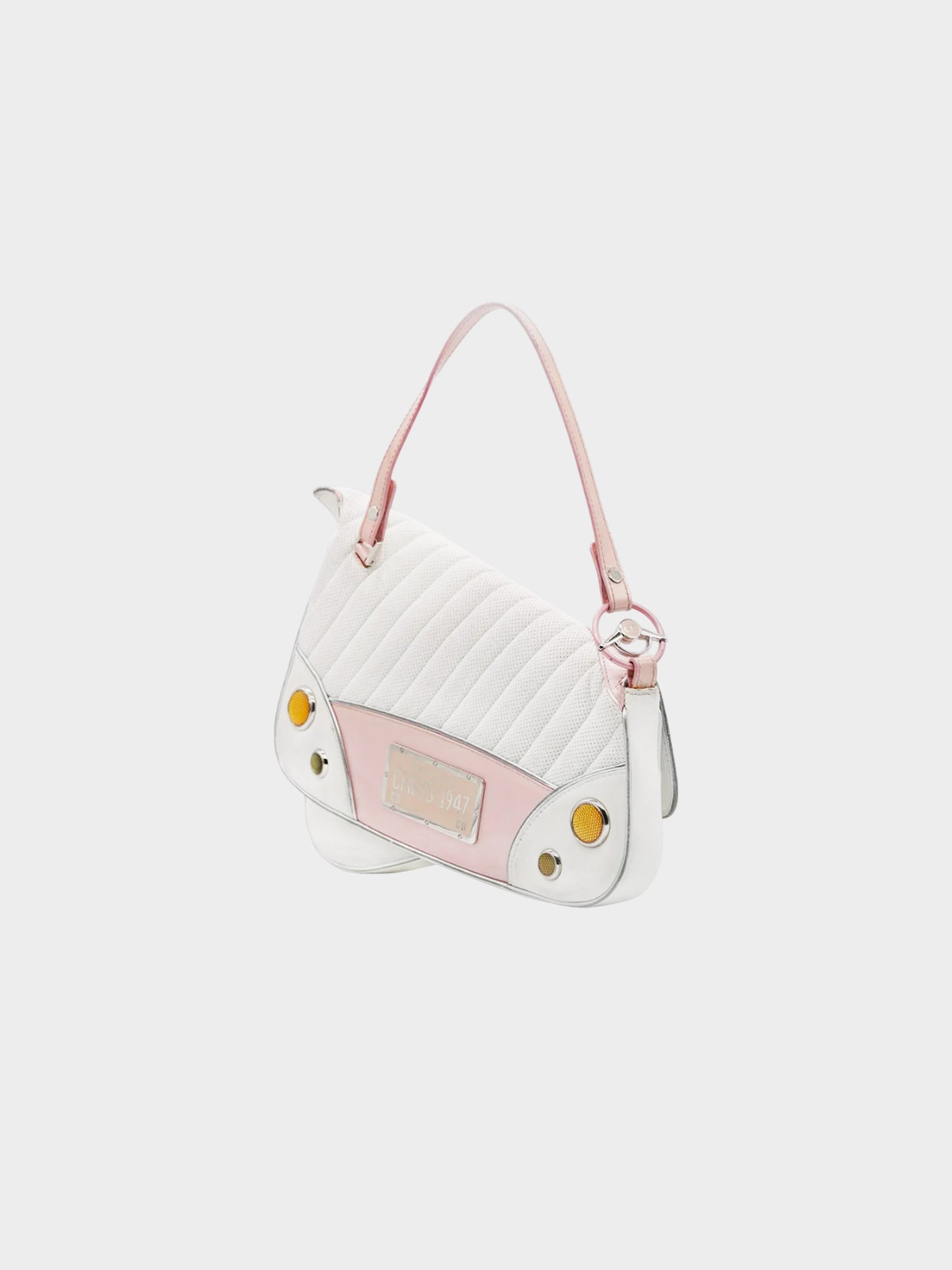 Christian Dior SS 2001 Runway White and Pink Double Saddle Cadillac 1950