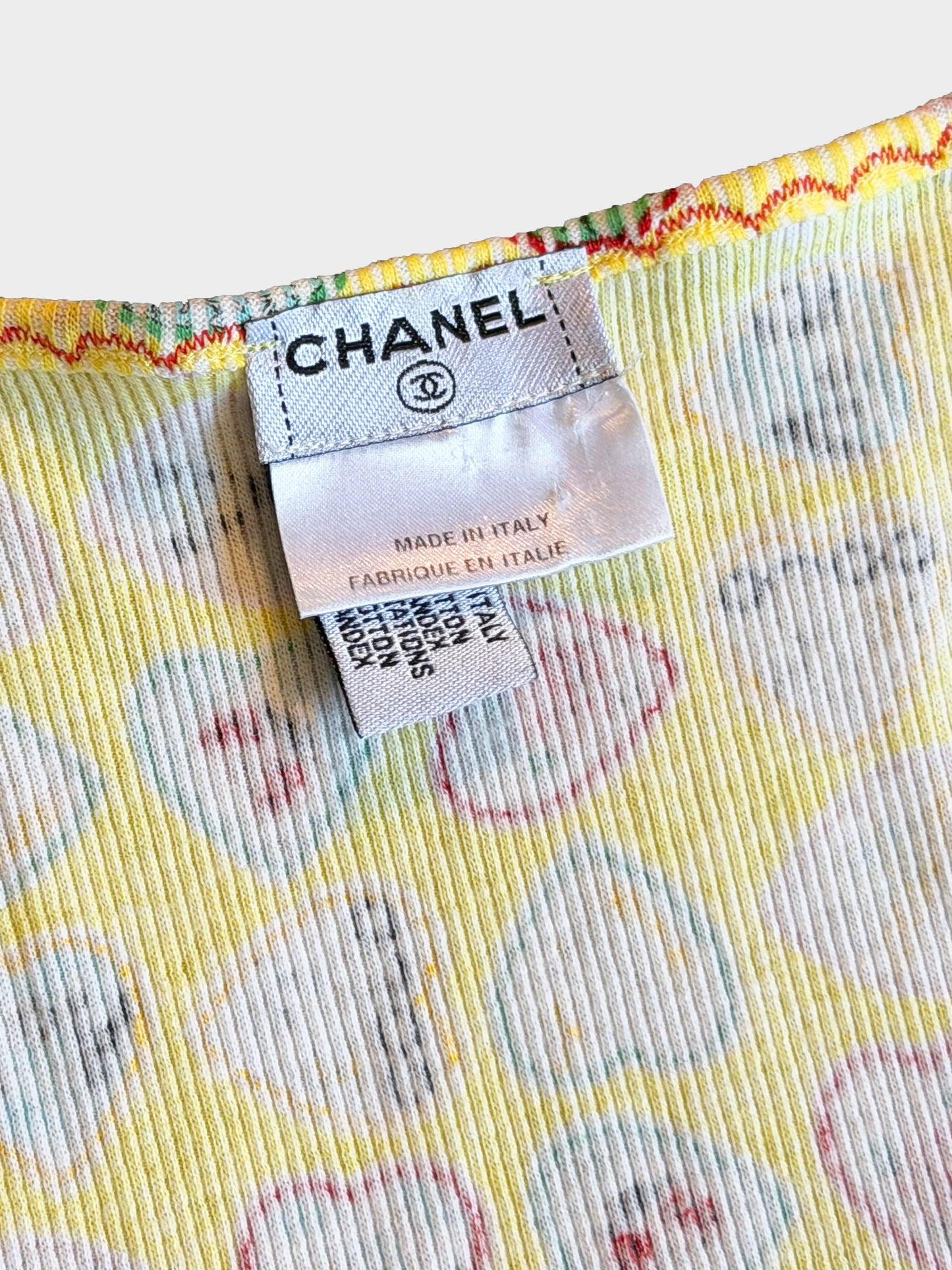 Chanel SS 2006 Yellow Hearts Motif Tank Top