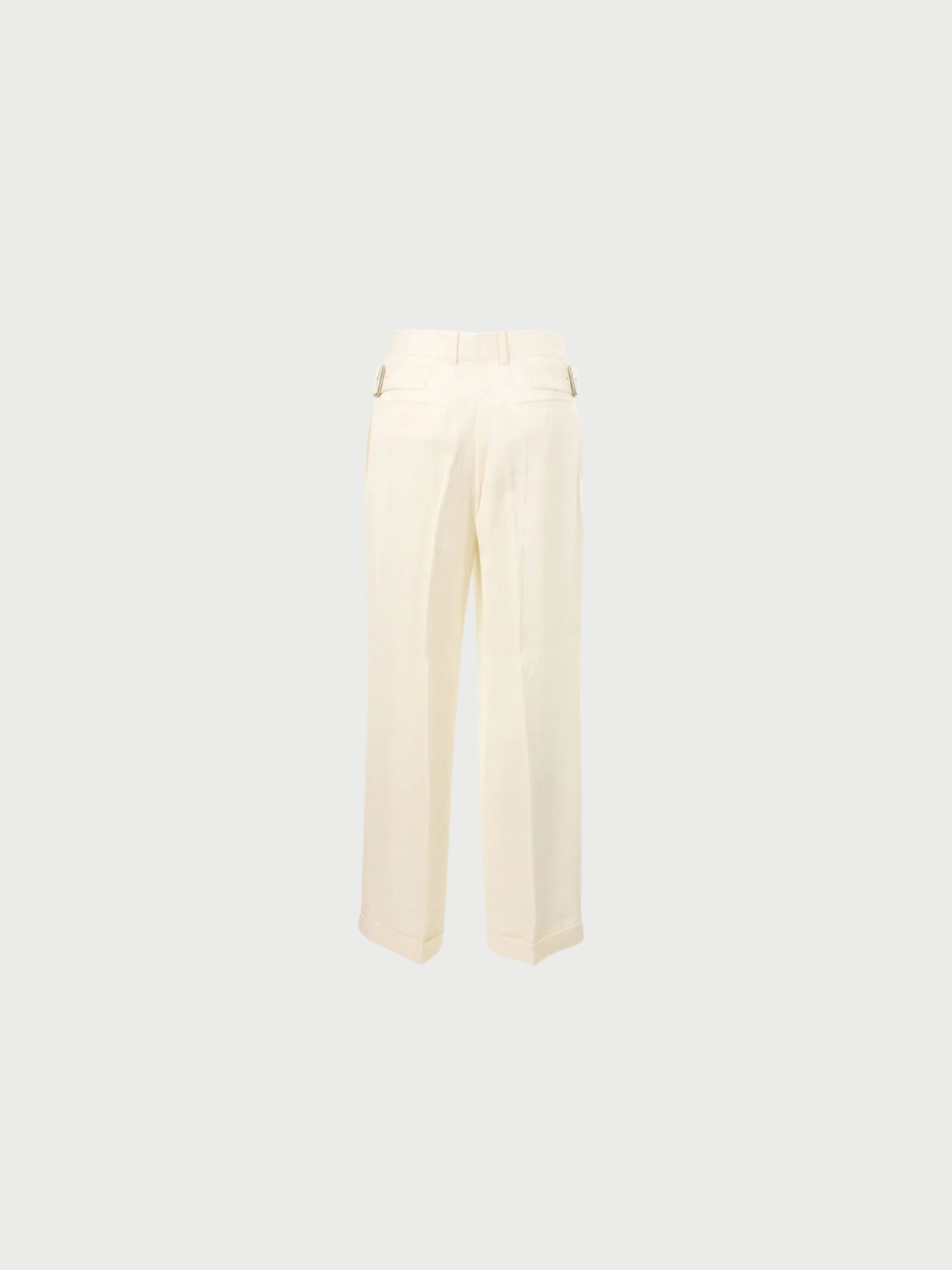 Celine by Phoebe Philo 2010s White Rayon Silk Tailored Trousers