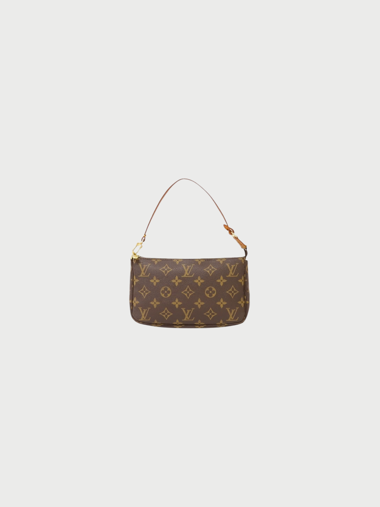 Louis Vuitton 2000 Brown Monogram Leather PVC Pochette Accessoires
