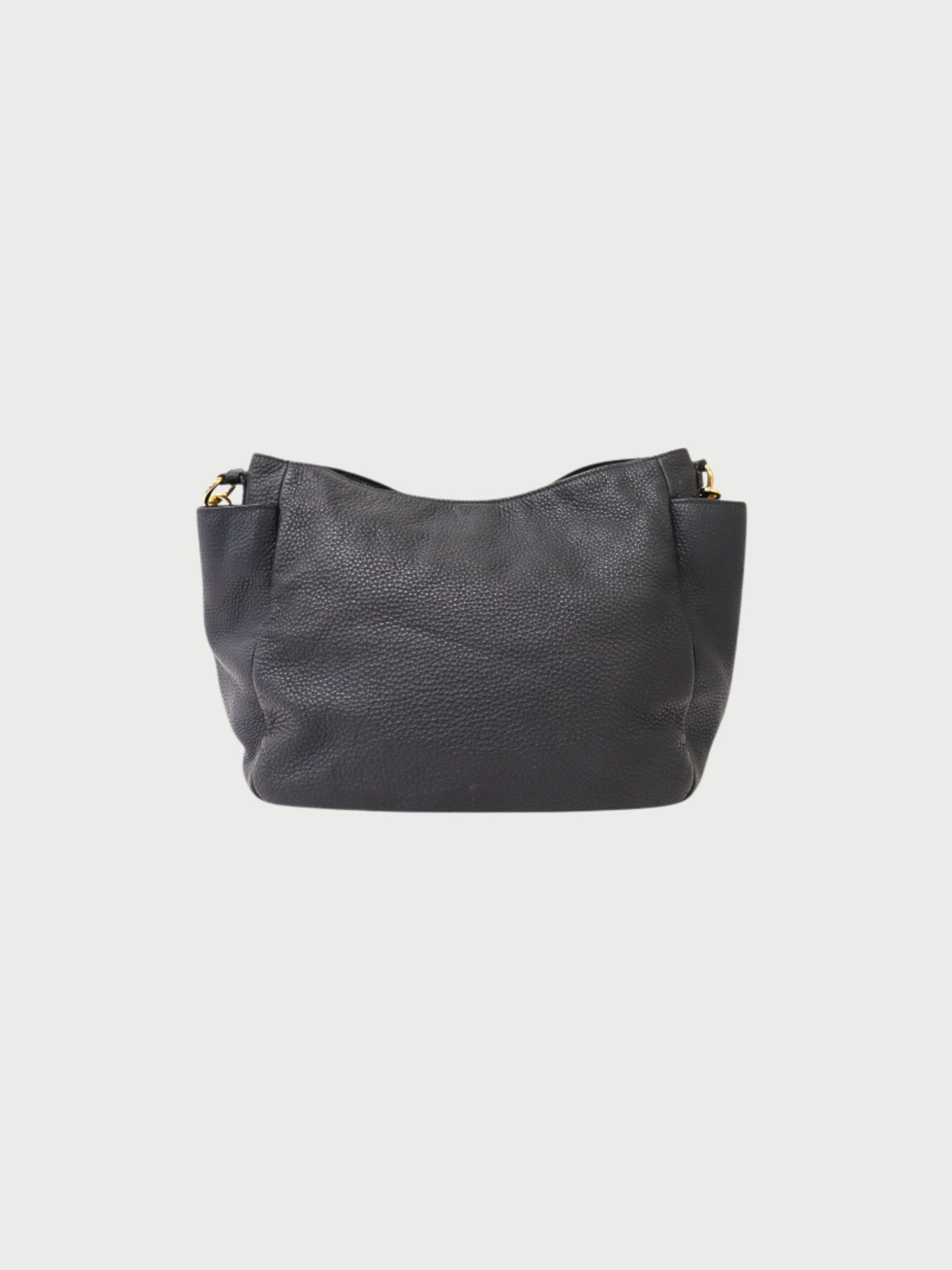 Prada 2000s Black Leather Triangle Logo One Shoulder Bag