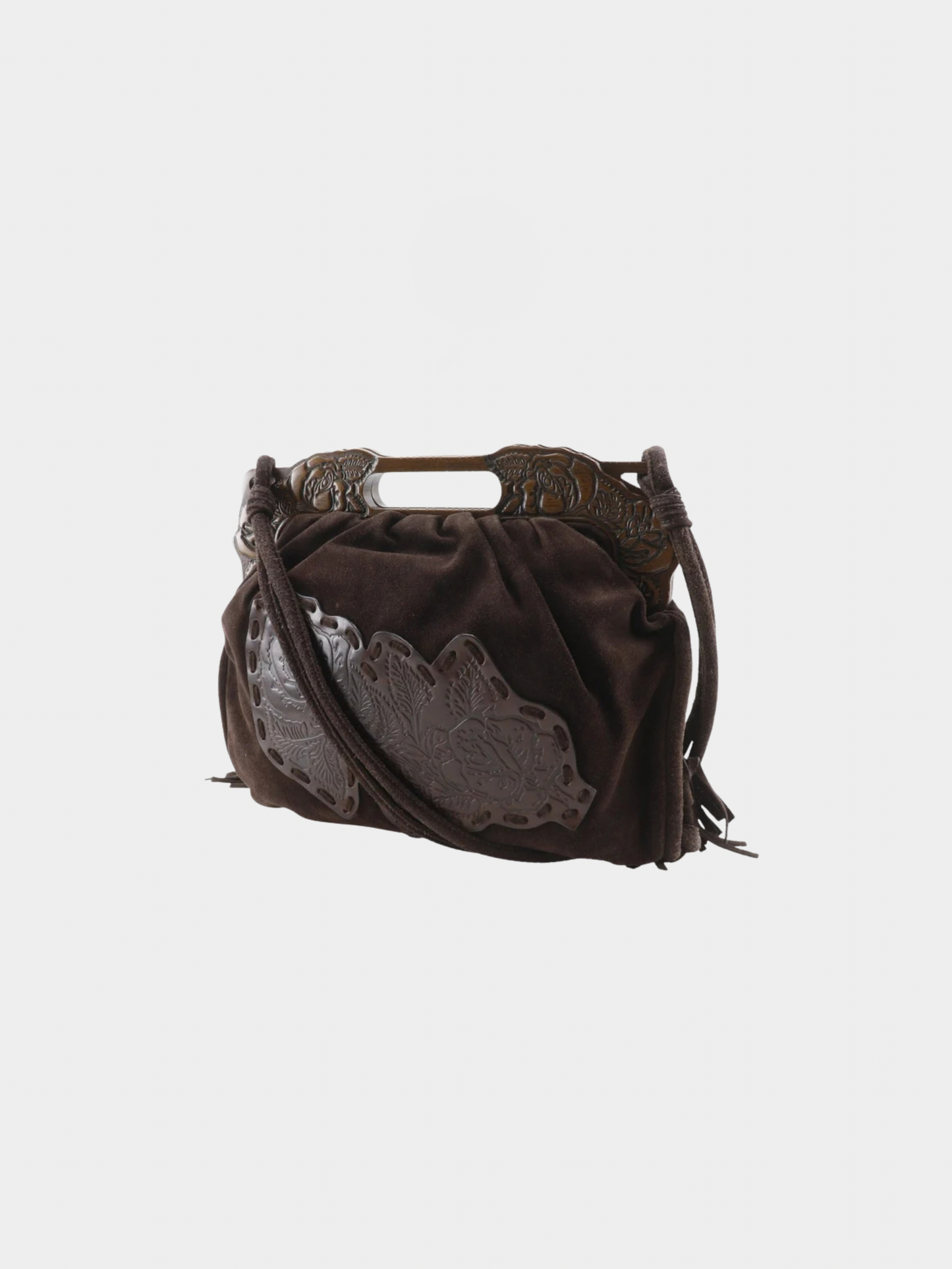 Valentino Garavani 1990s Brown Suede Leather 2WAY Shoulder Bag