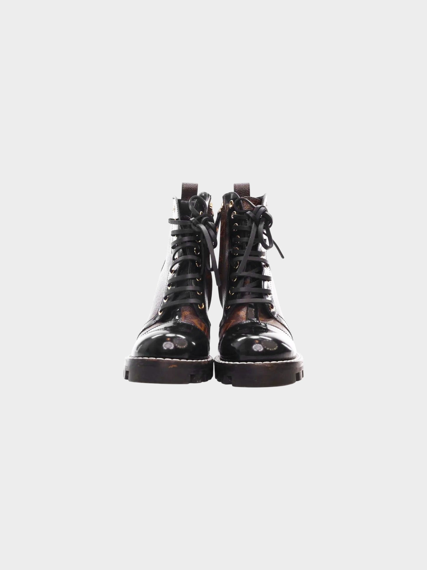 Louis Vuitton 2019 Brown and Black Monogram Star Trail Ankle Boots