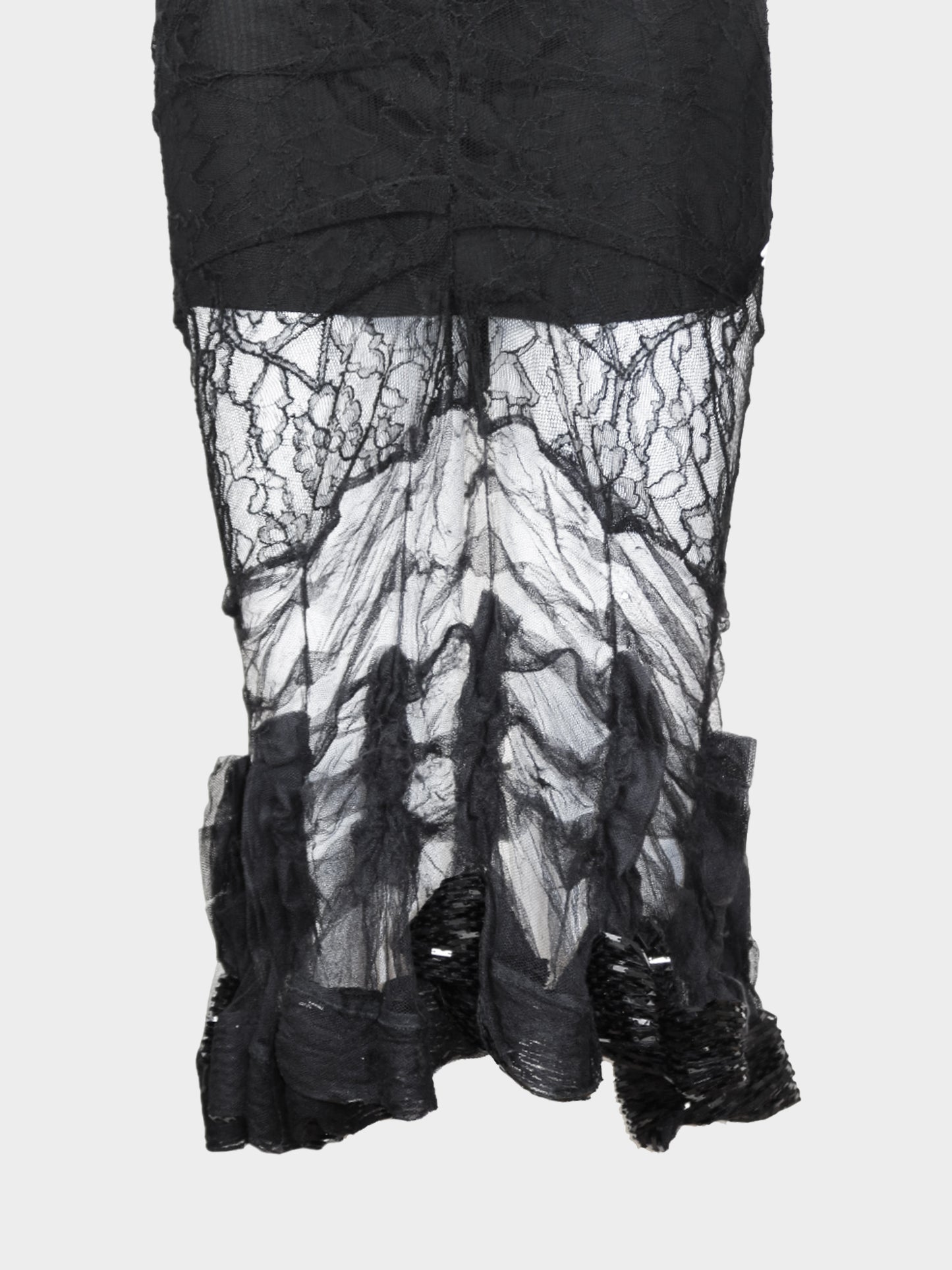 Christian Dior FW 2003 Black Sheer Lace Skirt