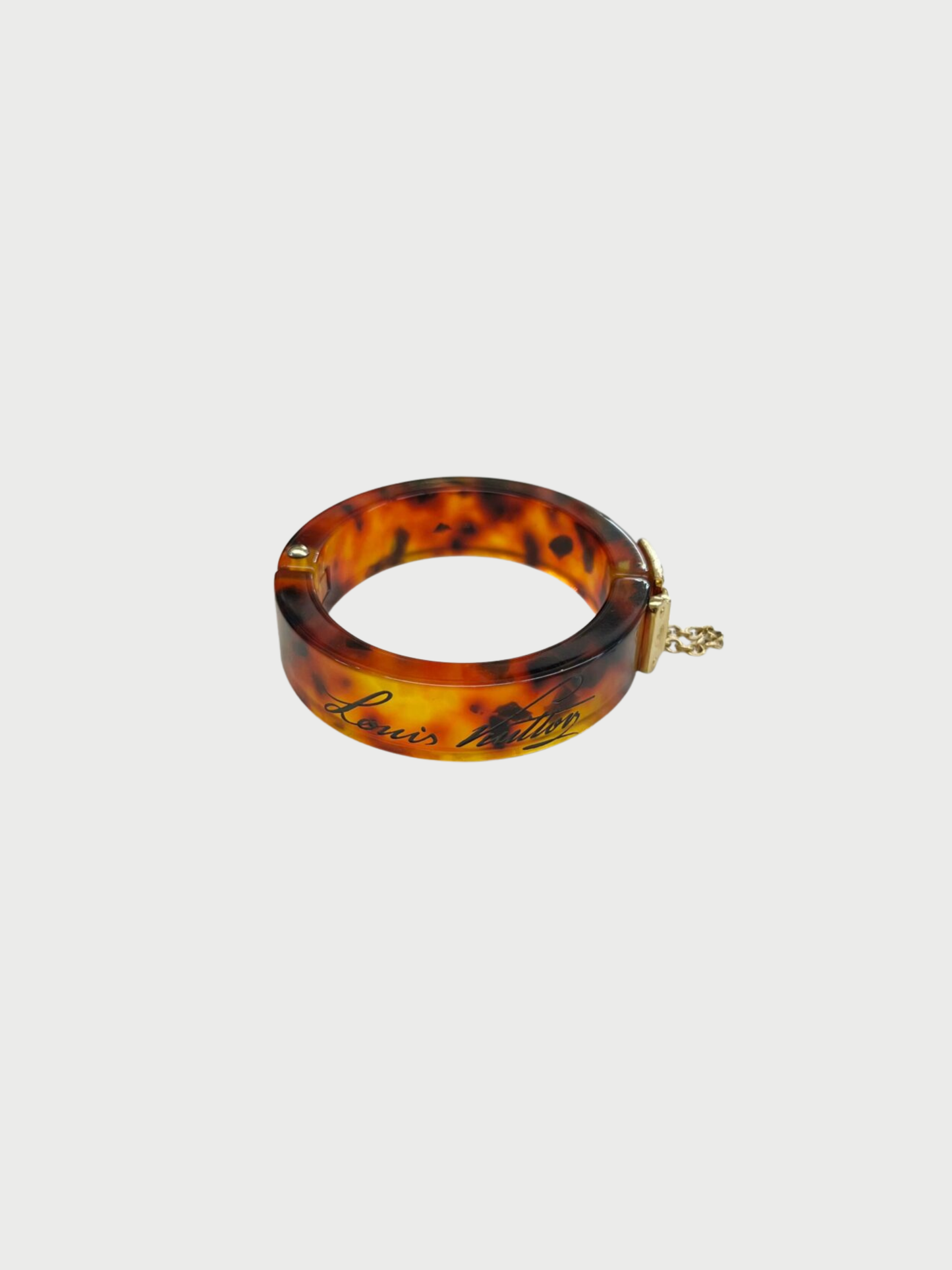 Louis Vuitton 2010s Tortoise Brown Resin Lock Me Bracelet