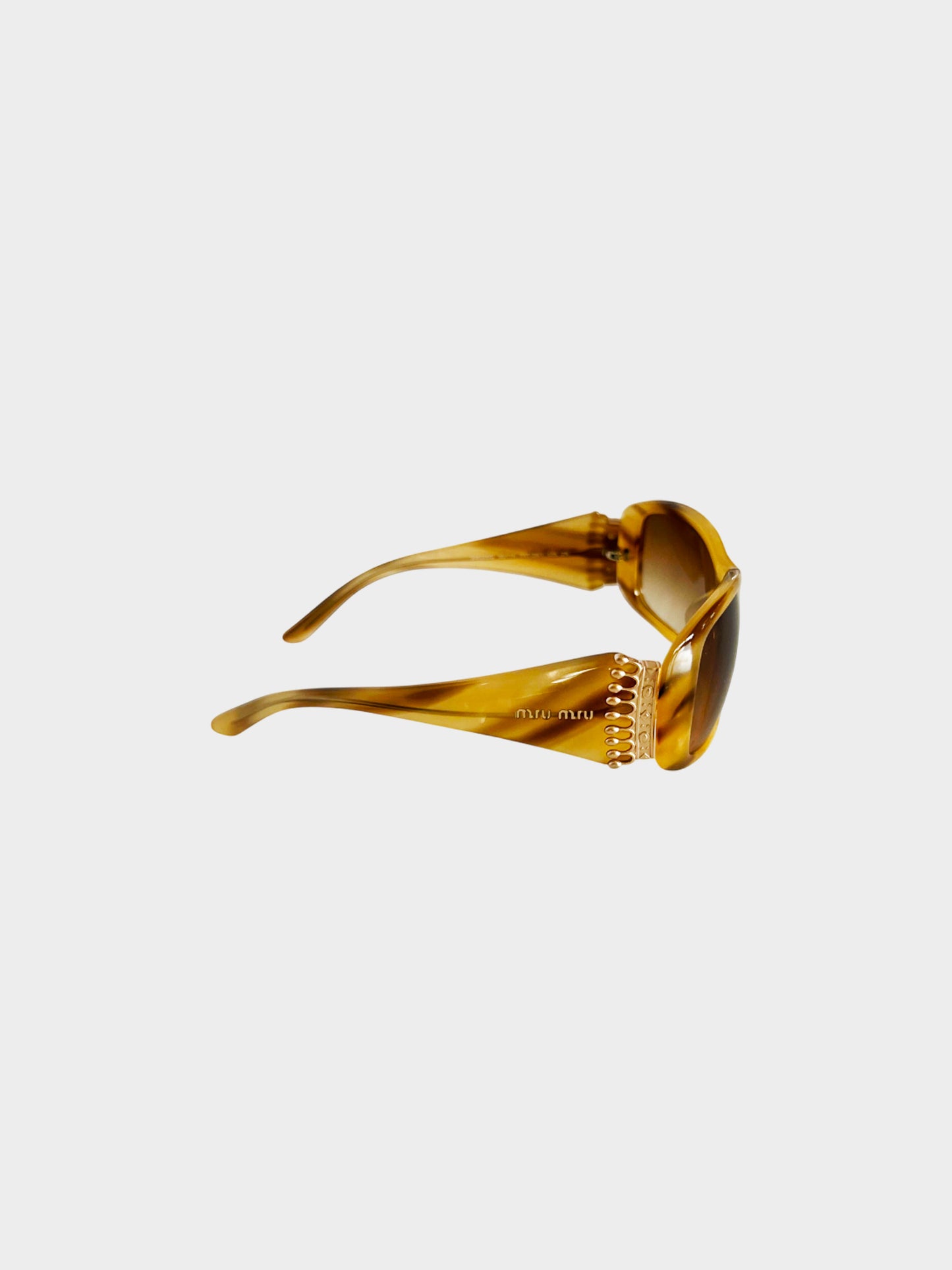 Miu Miu 2000s Gradient Brown Crown Sunglasses