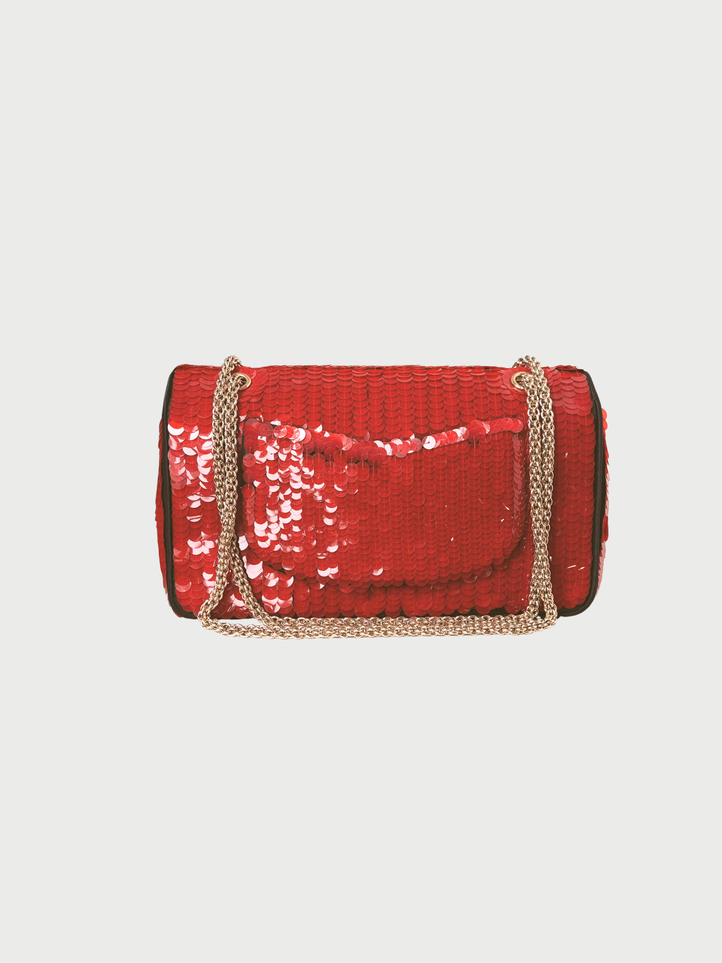 Chanel Pre-Fall 2010 Red Sequin Satin Flap Chain Shoulder Bag