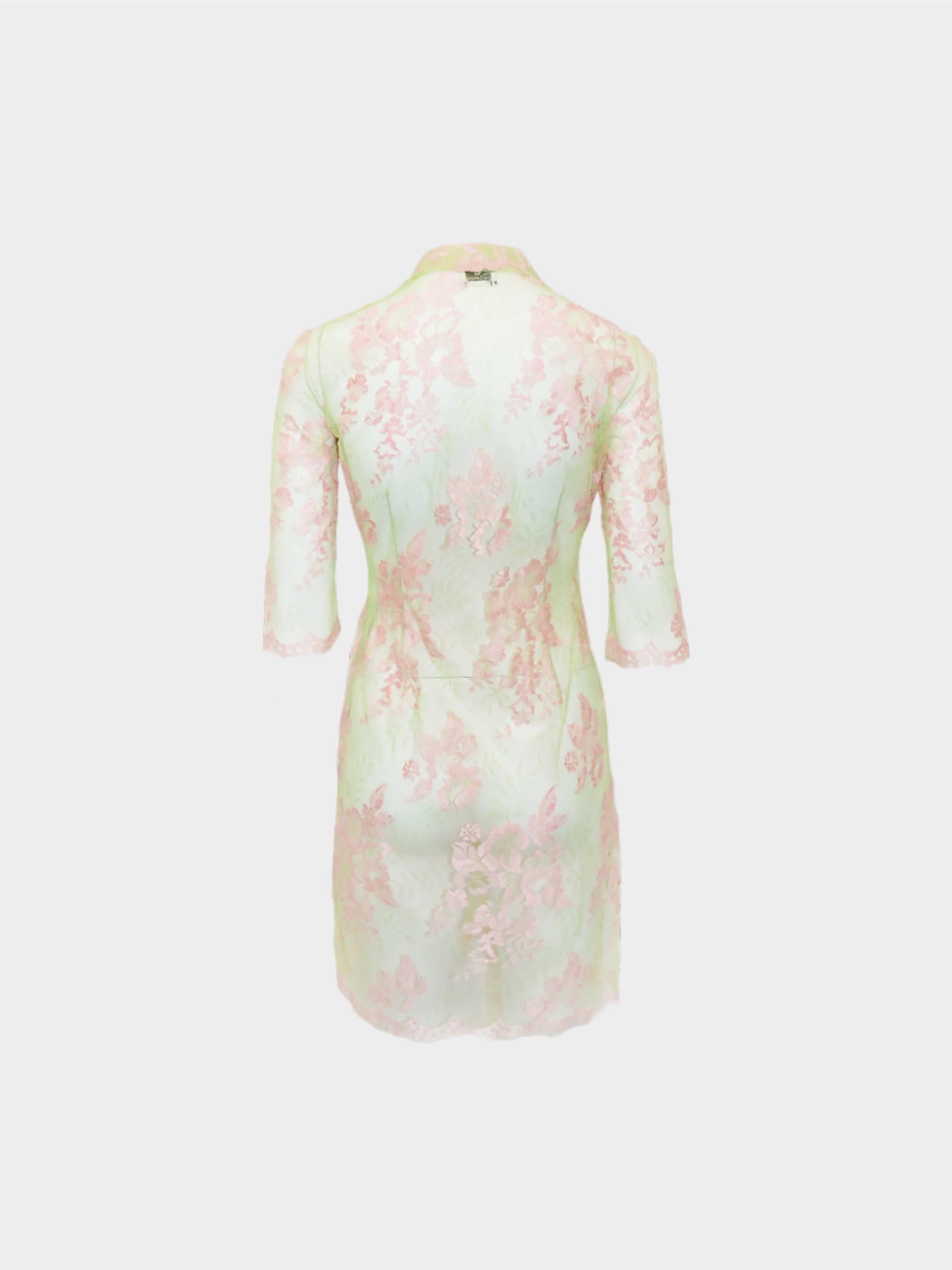 Guy Laroche 1990s Sheer Lace Overcoat Dress