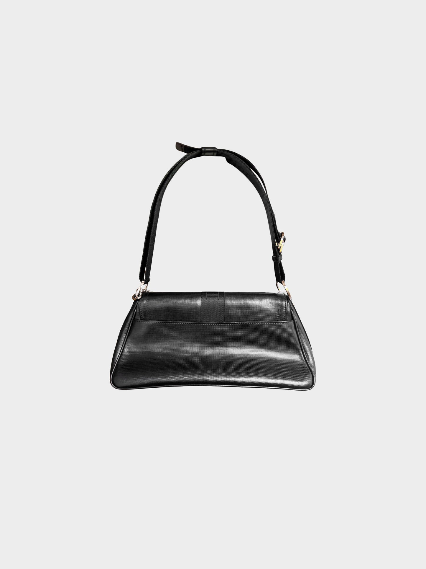 Christian Dior by John Galliano 2003 Black Coated Canvas Hardcore Shoulder Bag