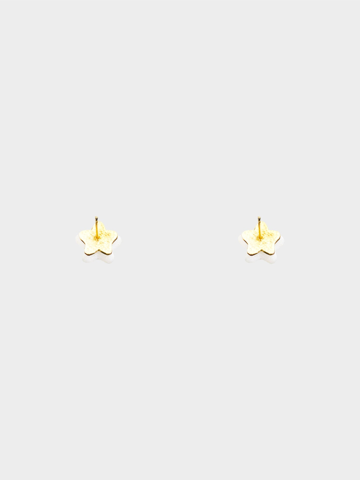 Chanel 2000s White and Gold Star Earrings