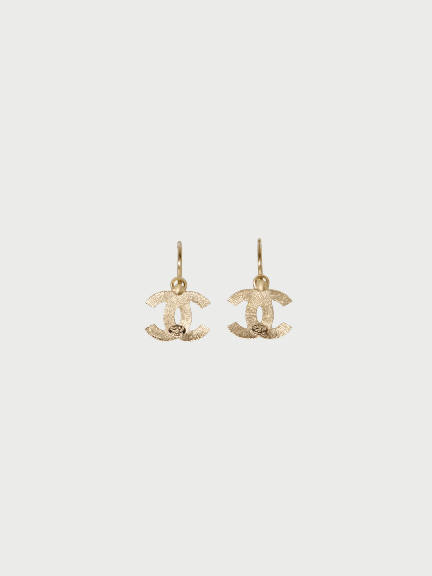 Chanel 2000s Gold White Plated Metal COCO Earrings