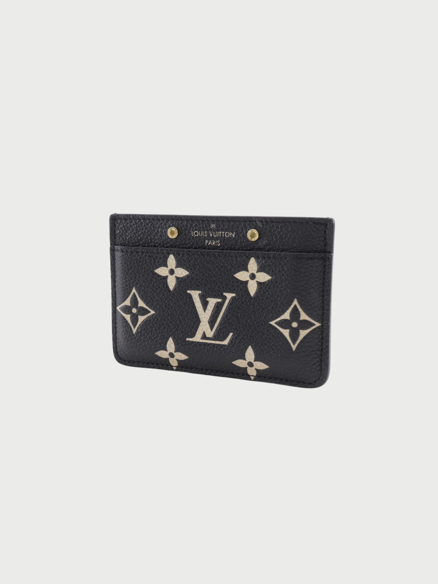 Louis Vuitton 2000s Beige Gold Monogram Bicolor Porte Cartes Simple Card Case