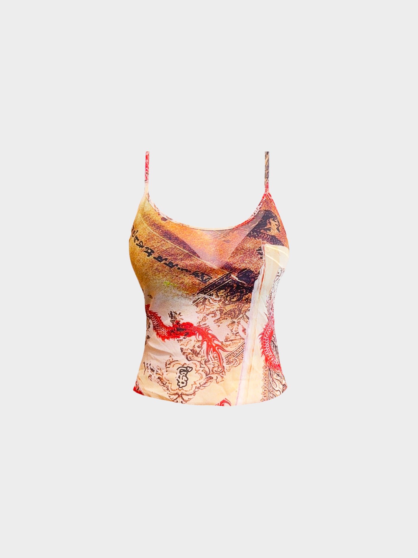 Roberto Cavalli 2020s Oriental Dragon Printed Top and Pants Set