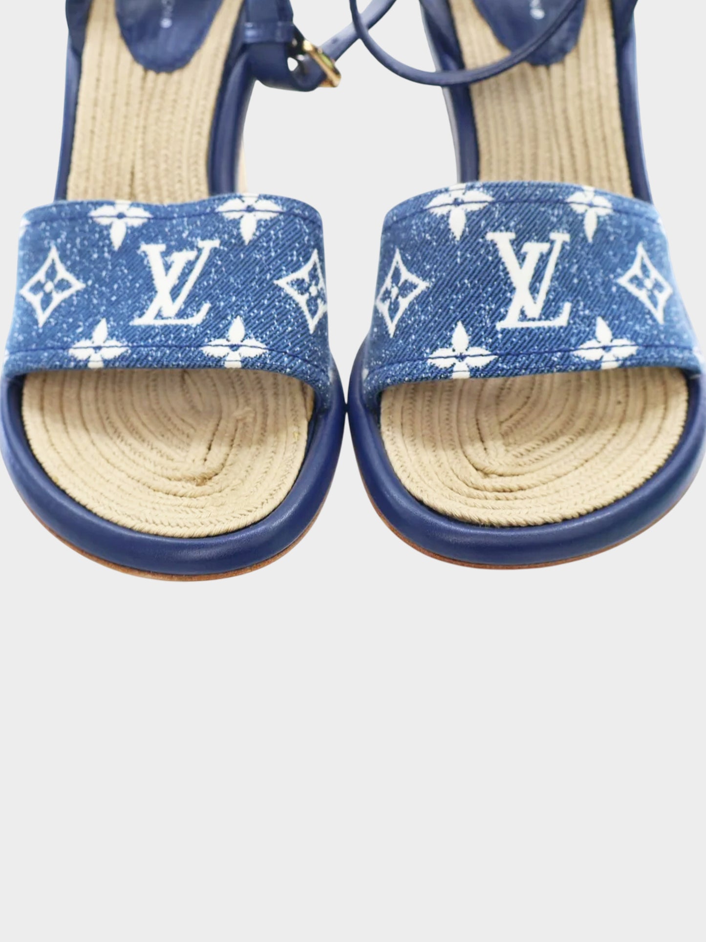 Louis Vuitton 2021 Denim Monogram Maia Wedge Sandals