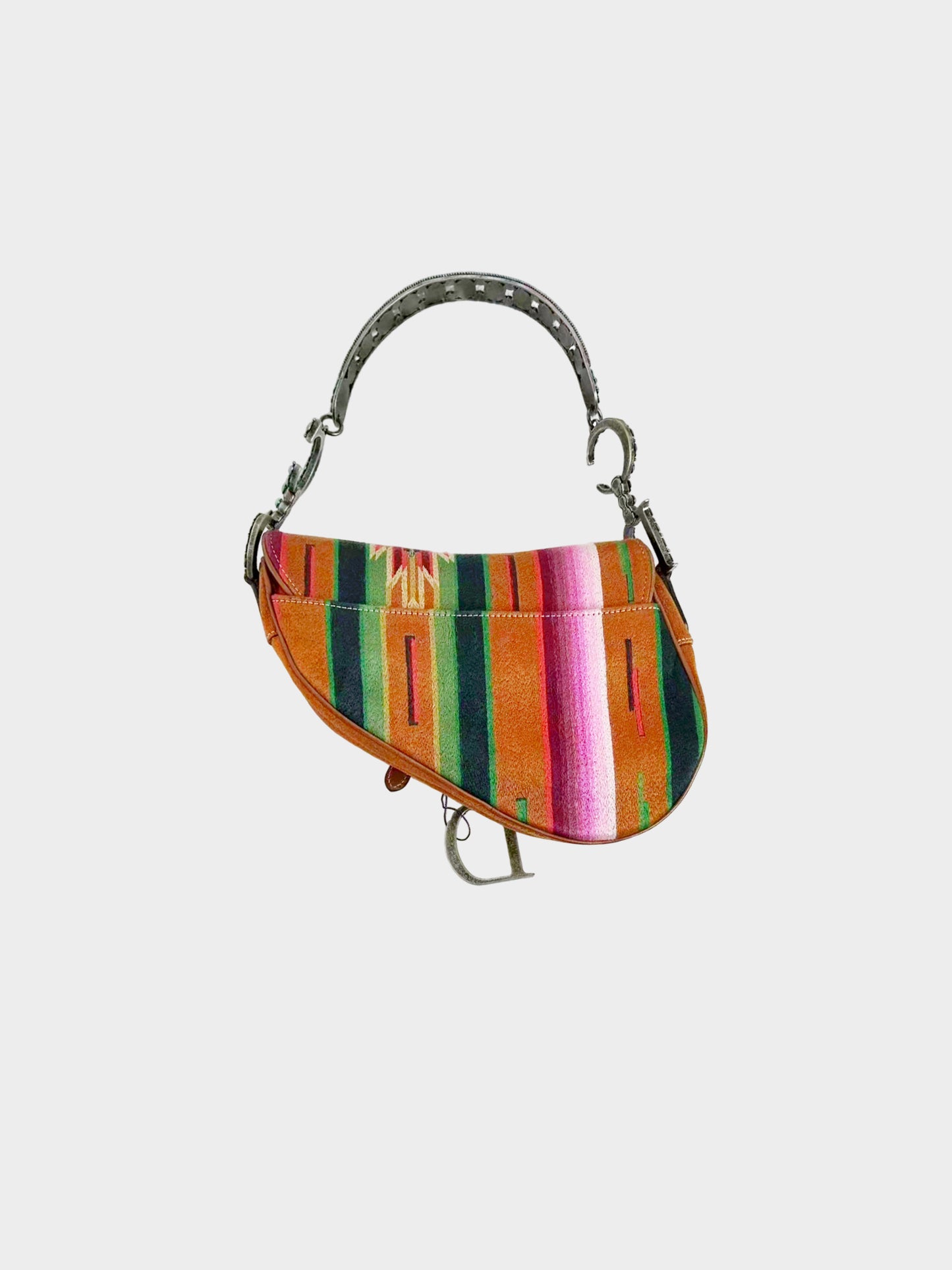 Christian Dior by John Galliano 2007 Limited Edition Mexico Abstract Pattern Saddle Bag