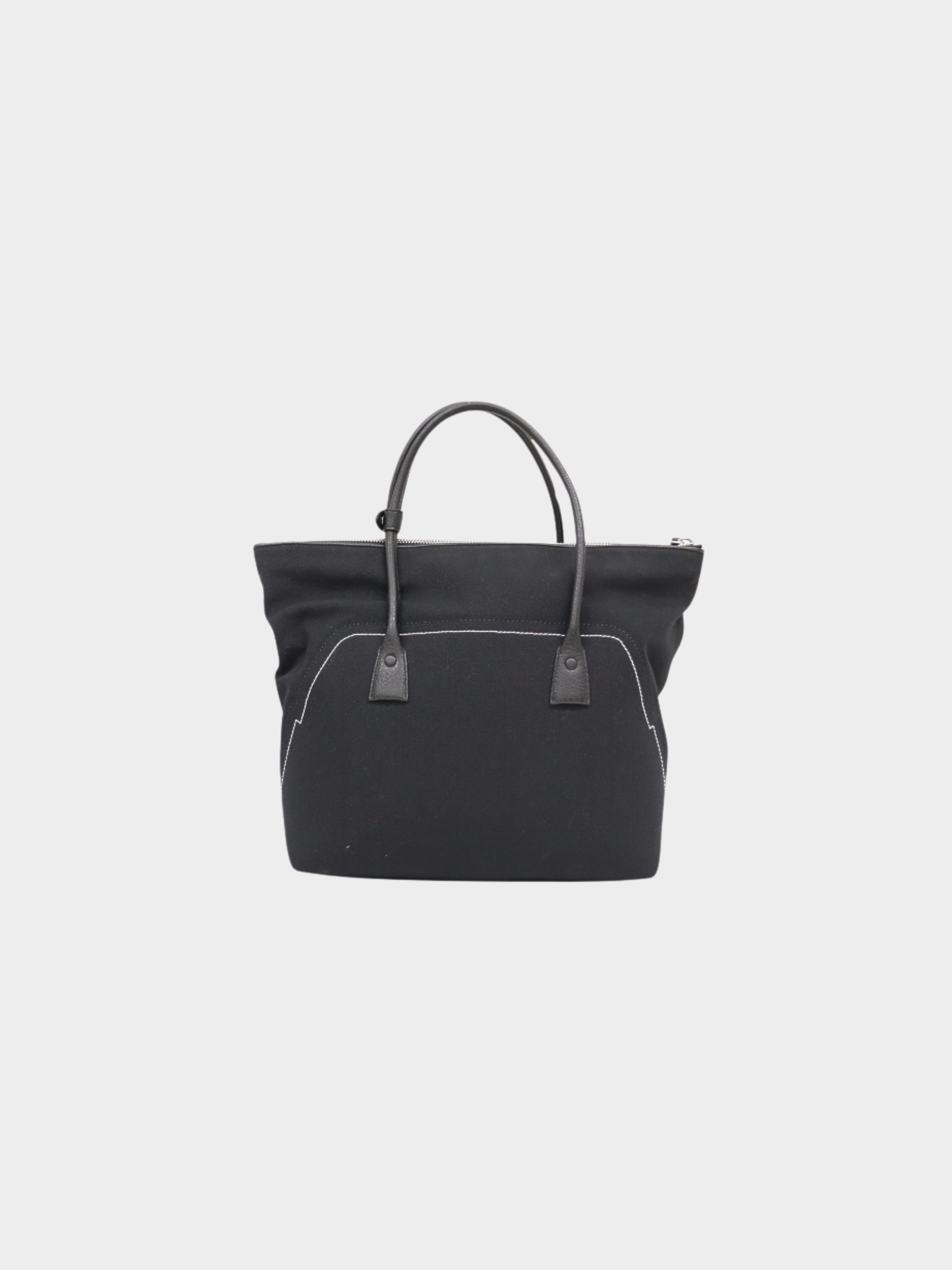 Maison Margiela 2020s Black Leather Canvas 5AC Tote Bag
