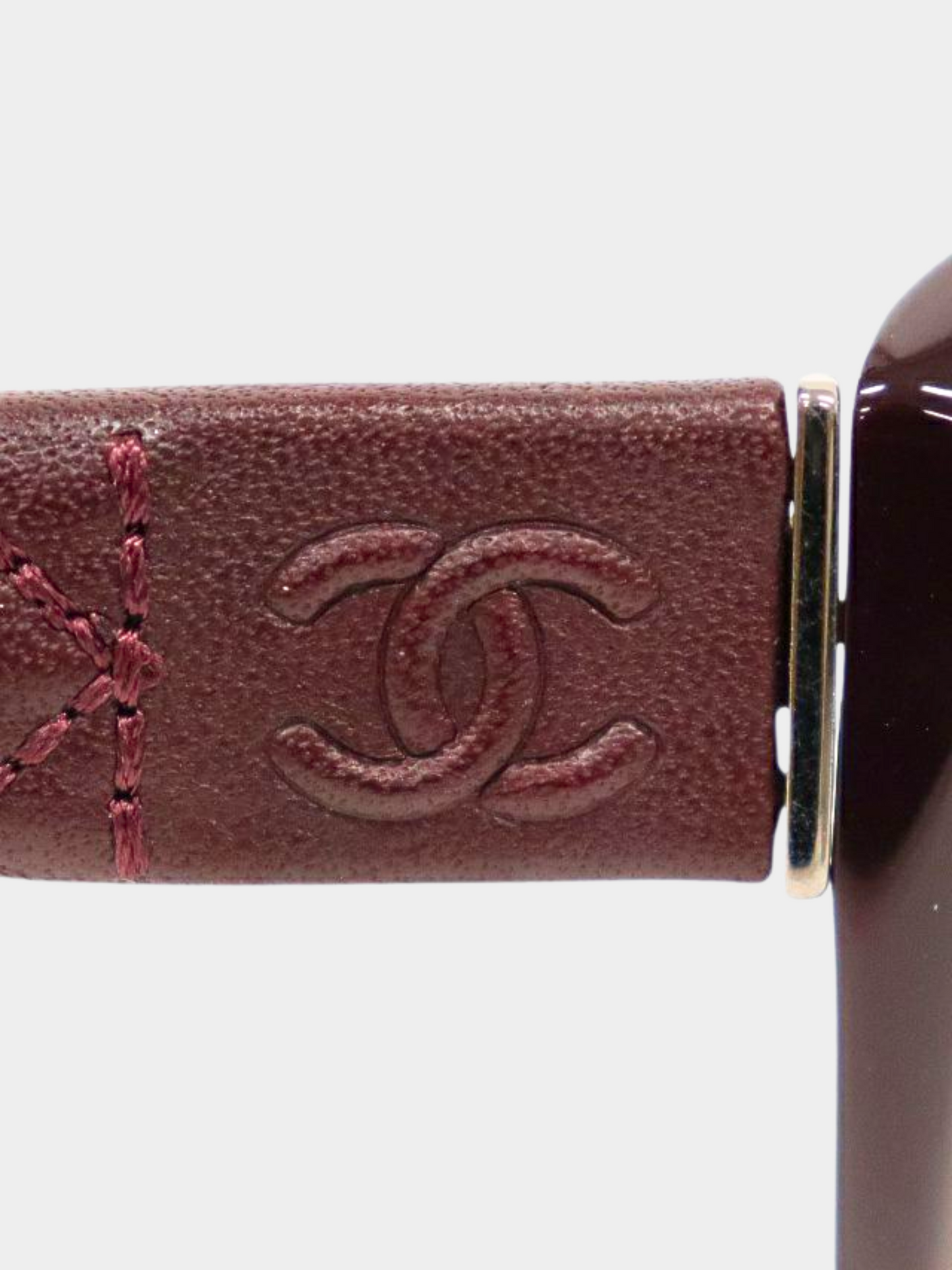 Chanel 2010s Bordeaux CC Matelasse Sunglasses