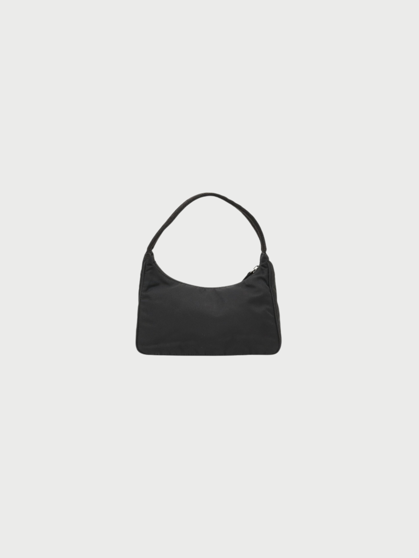 Prada 2005 Black Nylon Triangle Logo Hardware Handbag
