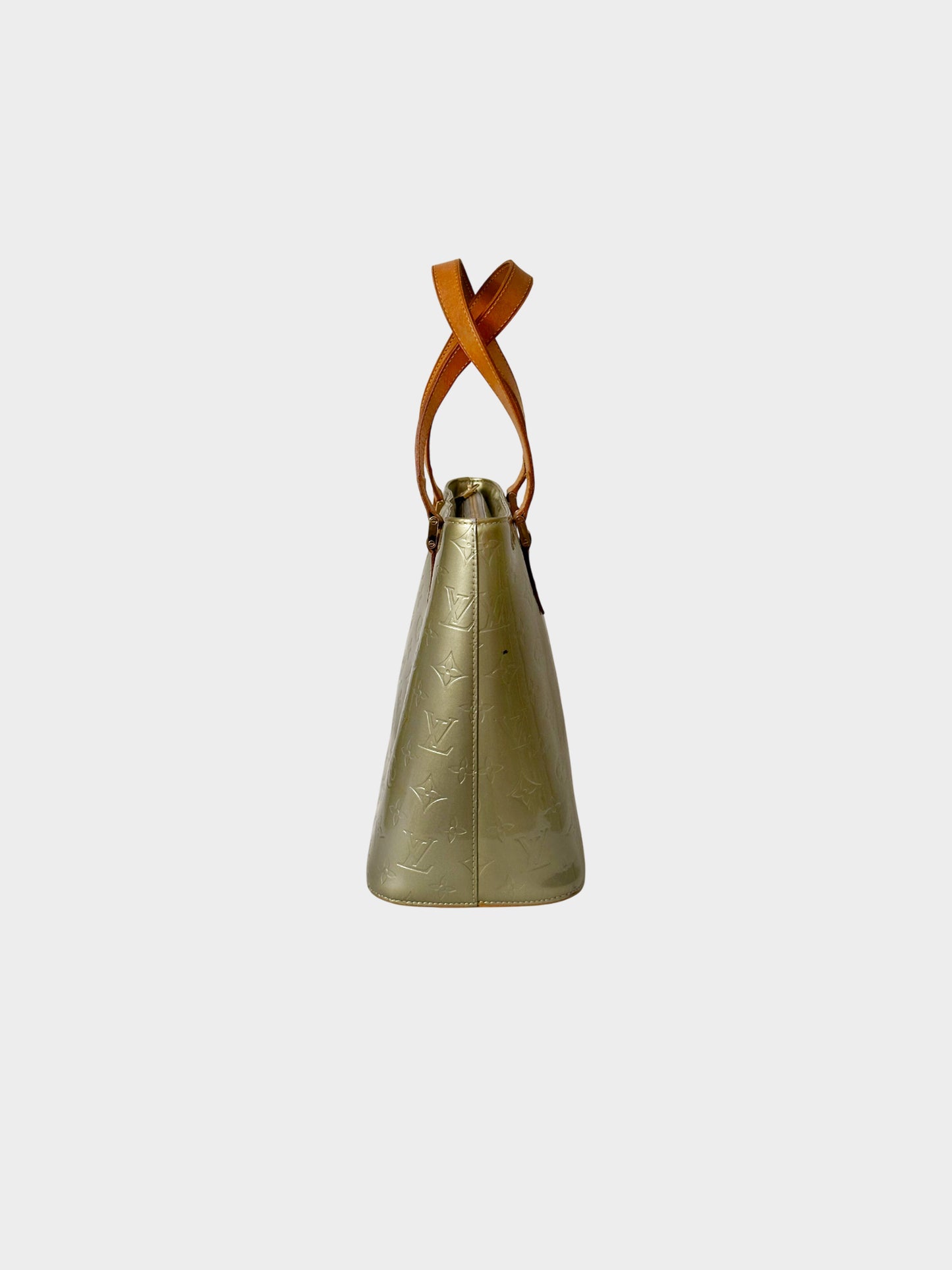 Louis Vuitton 2000s Green Monogram Vernis Houston Tote Bag