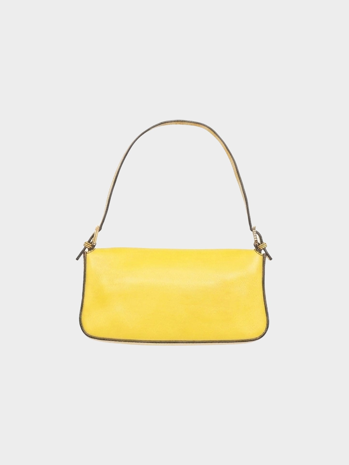 Fendi 2013 Yellow Leather Enameled FF Logo Baguette