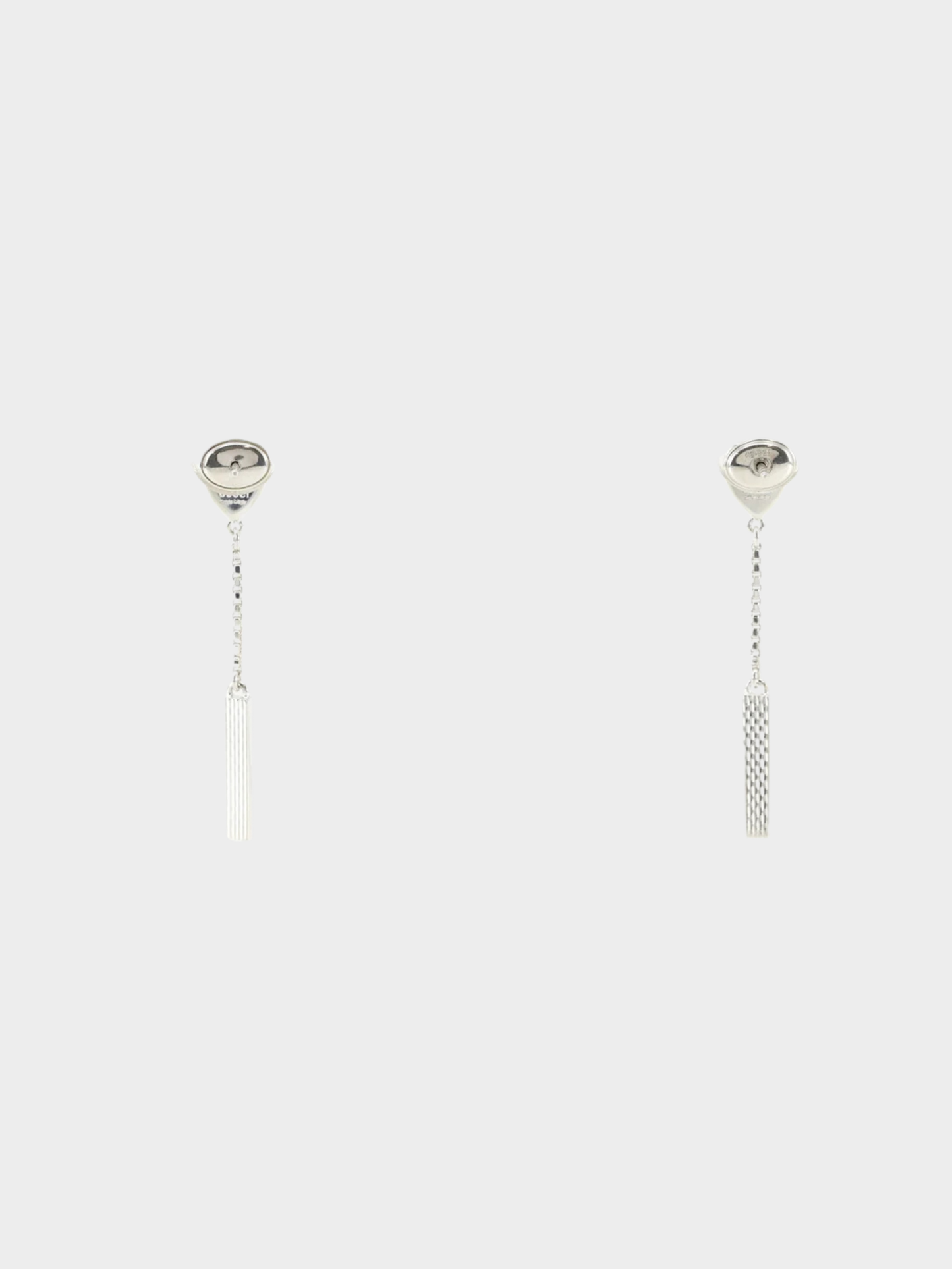 Gucci 2000s Silver 950 Heart Bar Earrings