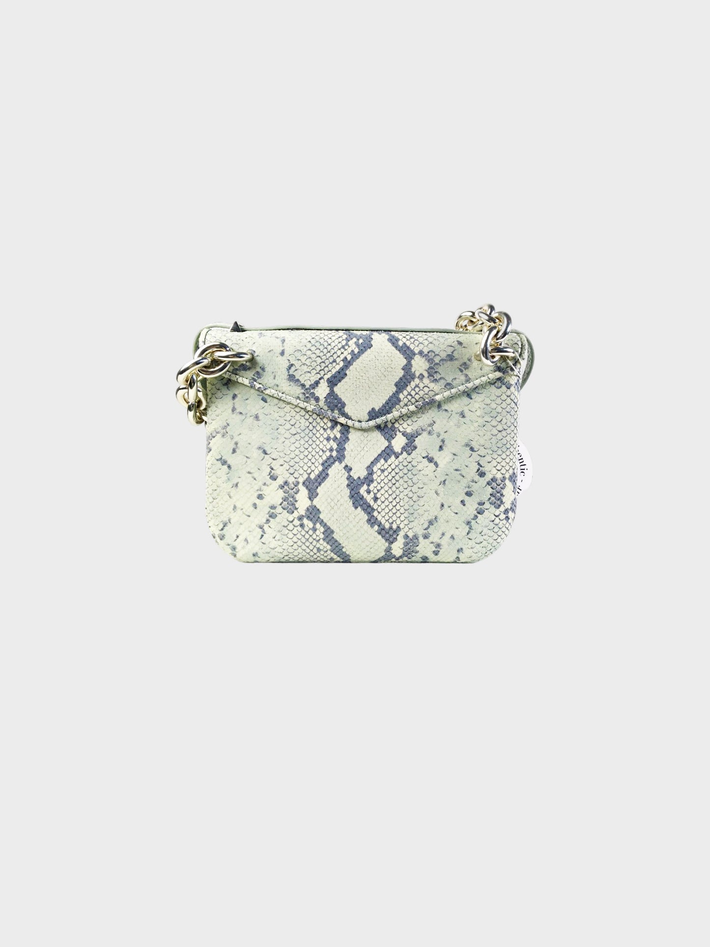 Bottega Veneta 2021 Green Python Calfskin Leather Envelope Crossbody Bag