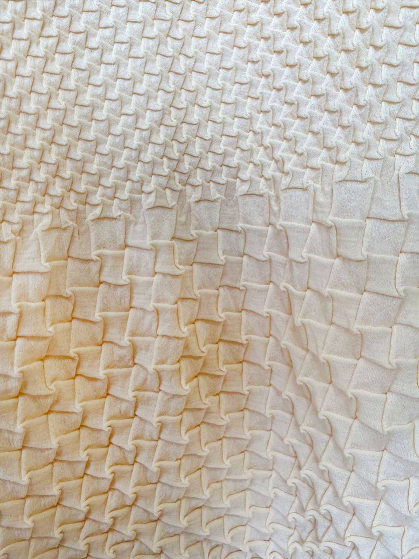 Issey Miyake Fall 2023 Beige Shell Knit Wool Maxi Dress