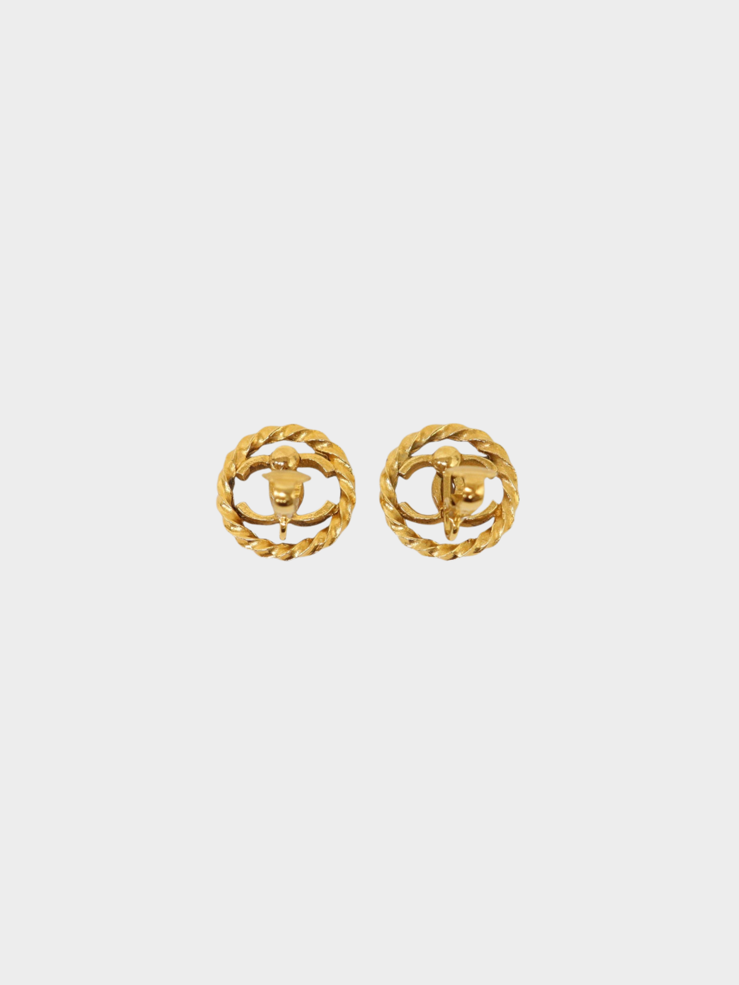 Chanel 2000s Gold COCO Twist Round Earrings