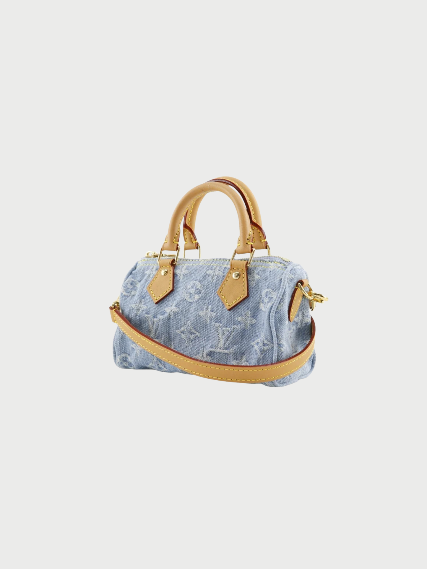 Louis Vuitton 2020s Sky Blue Monogram Denim Nano Speedy Bag