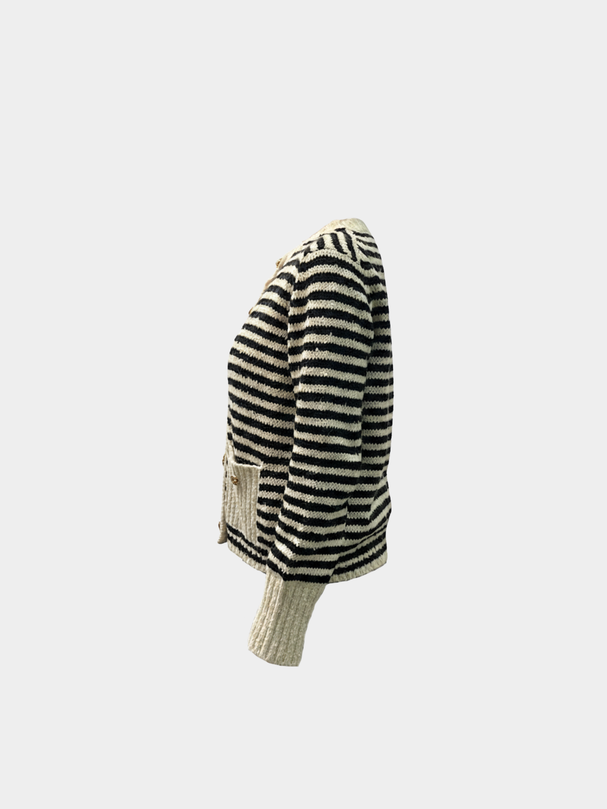 Christian Dior 2010s White Black Wool Mohair Cotton Cardigan