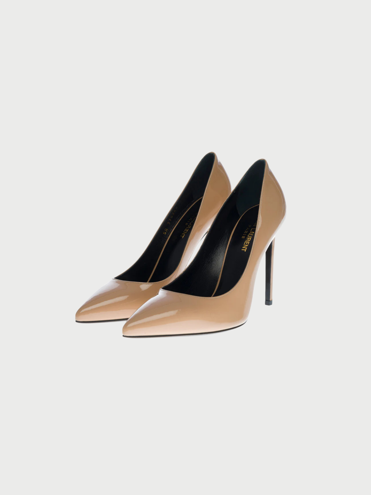Yves Saint Laurent 2010s Beige Patent Leather Pointed Toe Pumps